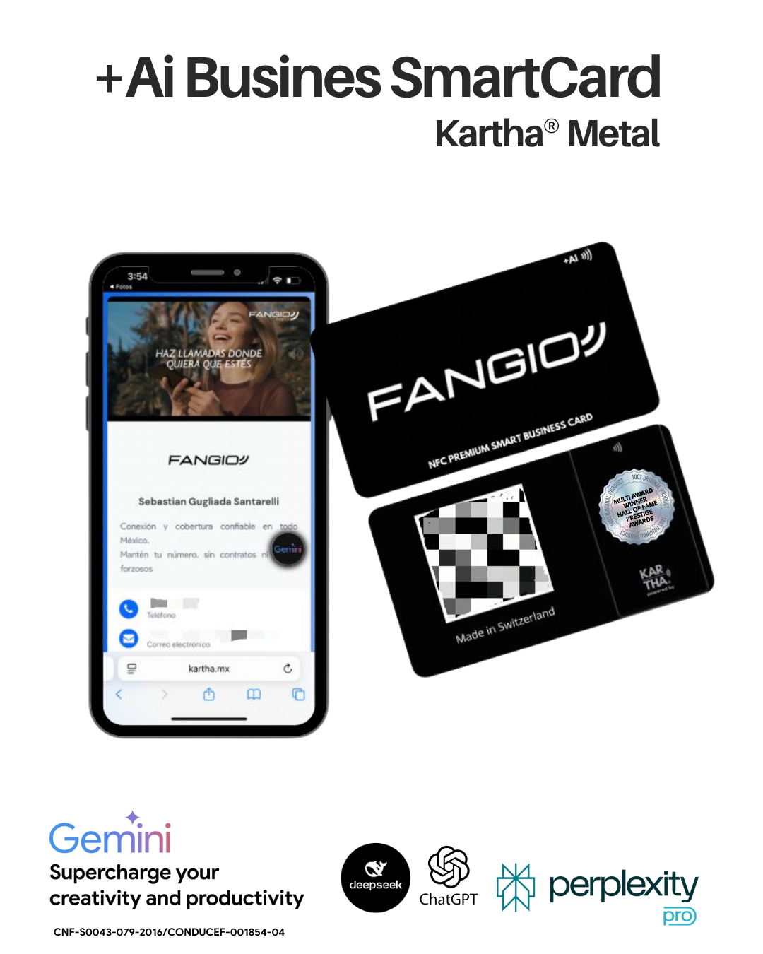 Tarjeta Inteligente de Negocios +AI Metal Card