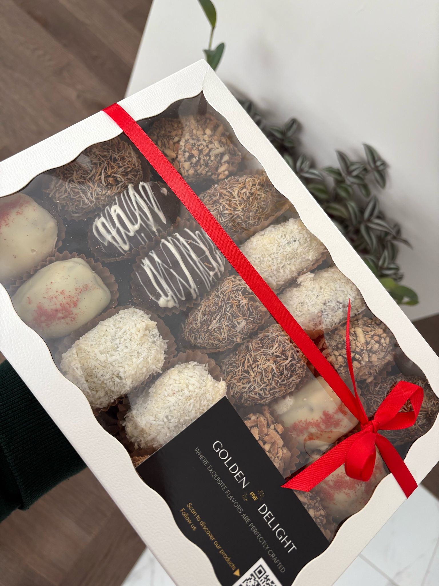 Belgian Chocolate-Dipped Dates – Box of 20