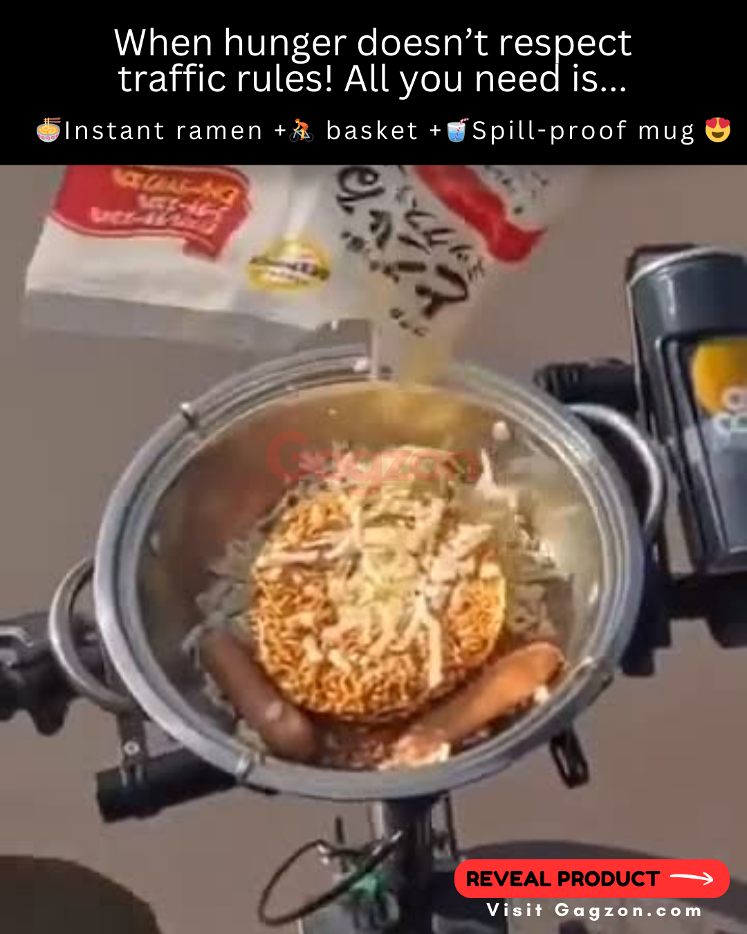 When Hunger Doesn’t Respect Traffic Rules 🍜🚴 ...(Watch video)