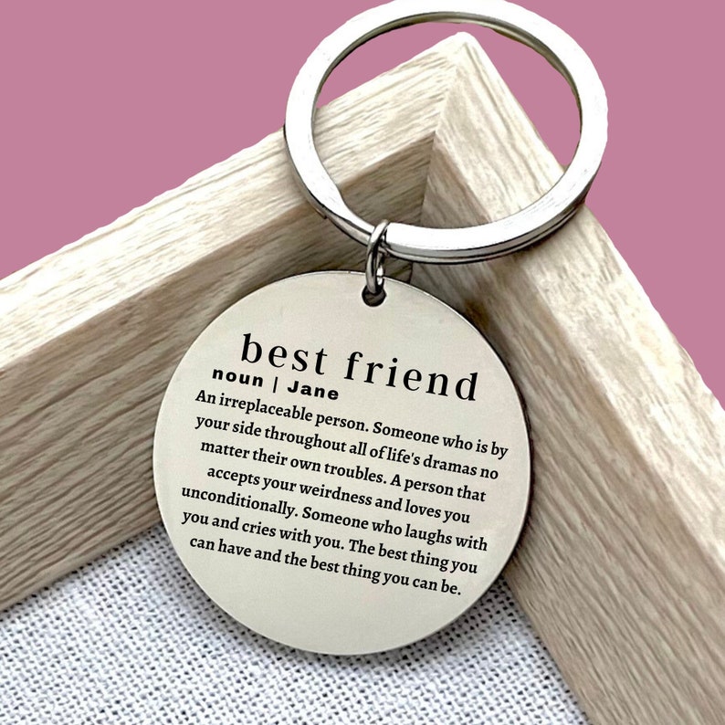 Custom Best Friend Stainless Steel Keychain - Custom Definition Keychain - Custom Gift for Best Friend - Christmas Gift