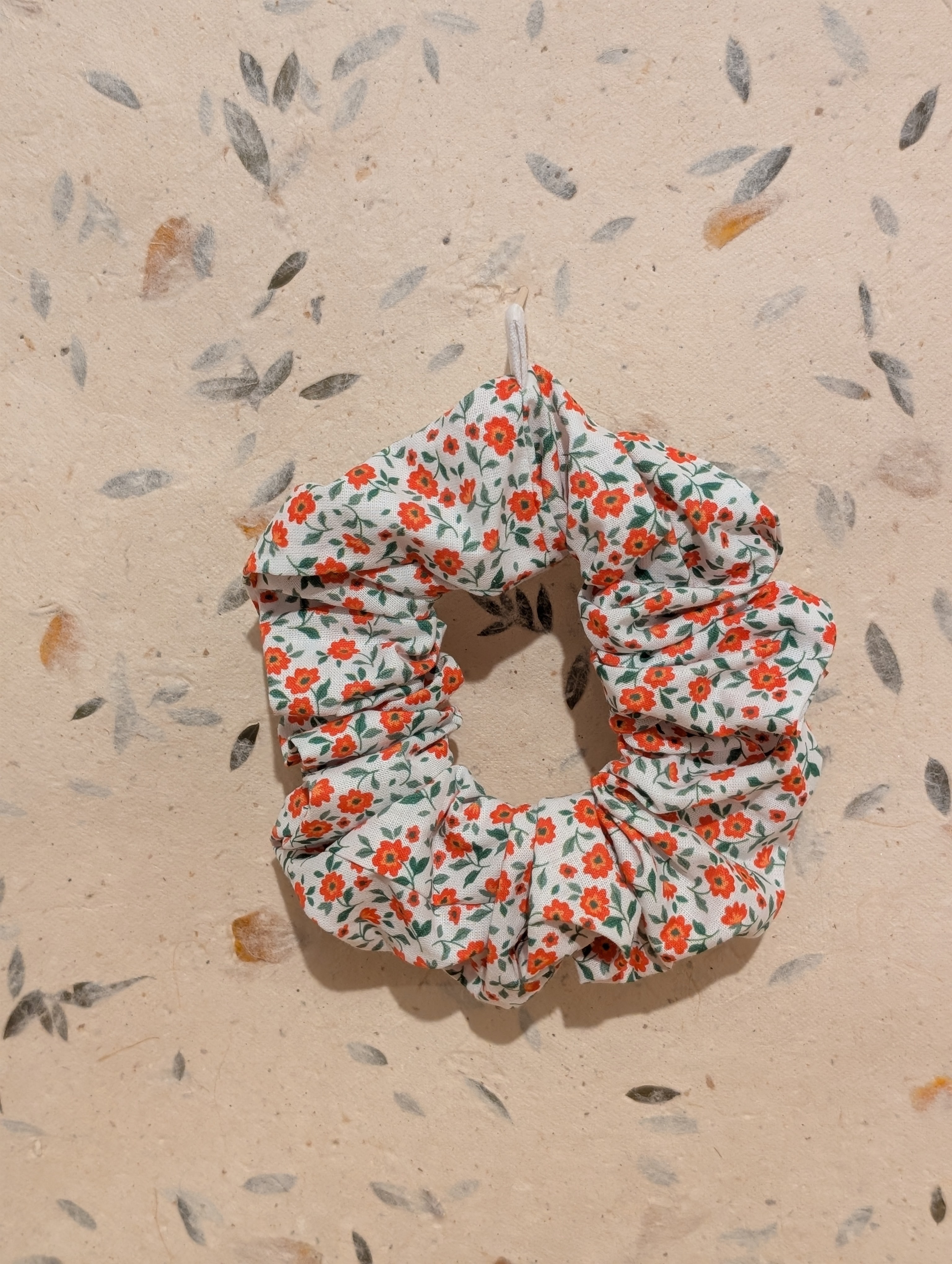 Red Flowers Scrunchie