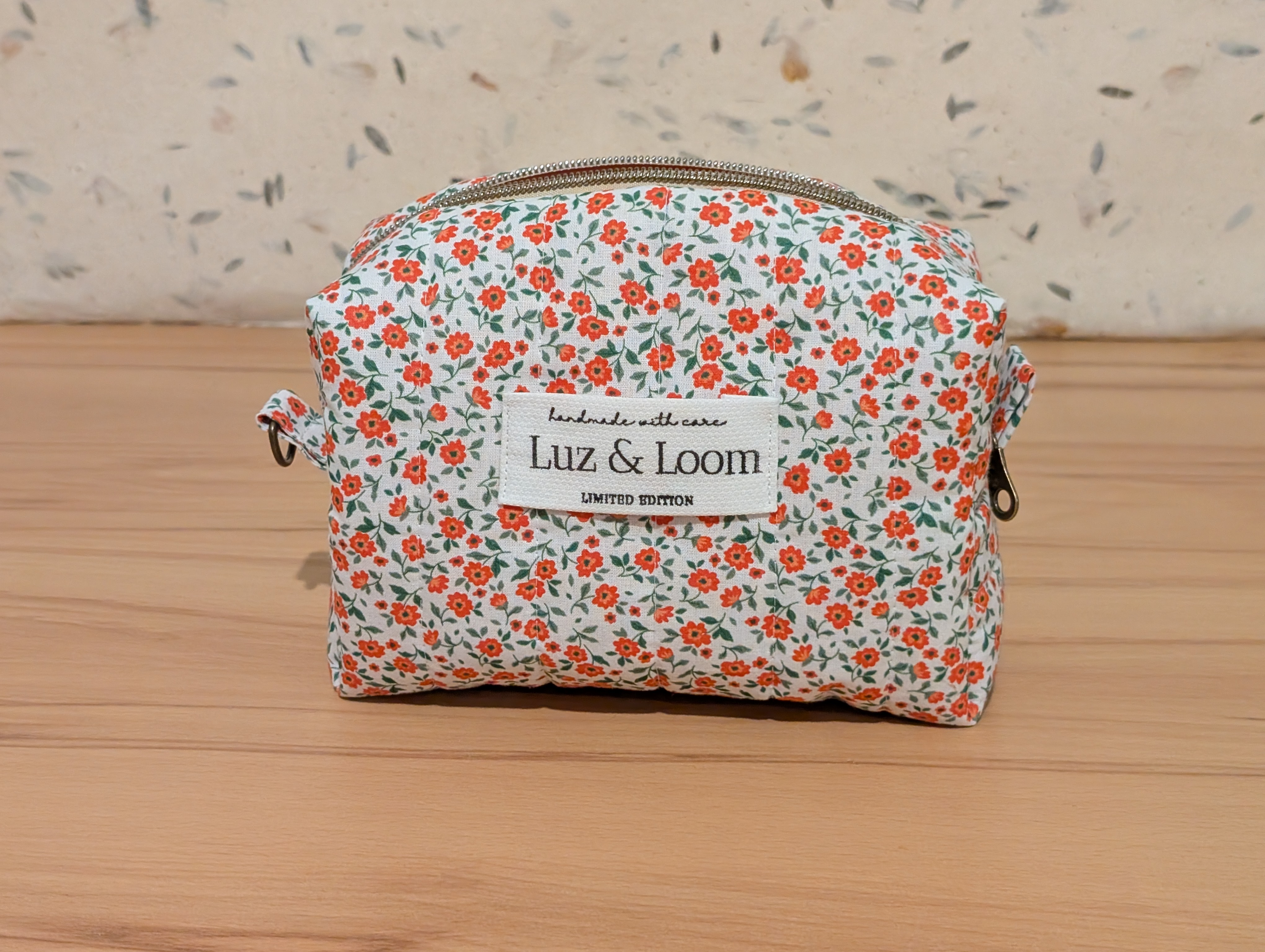 Red Flowers Cosmetic Bag