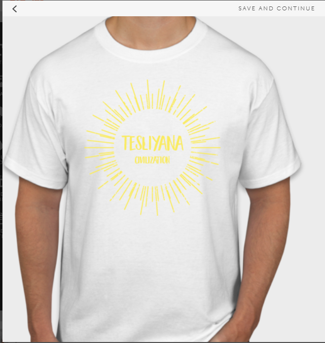 Men's Tesliyana Gold and White T-shirt