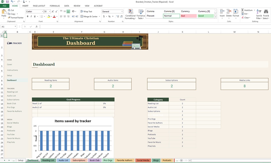 Ultimate Christian Multi-Media Playlist Trackers Excel