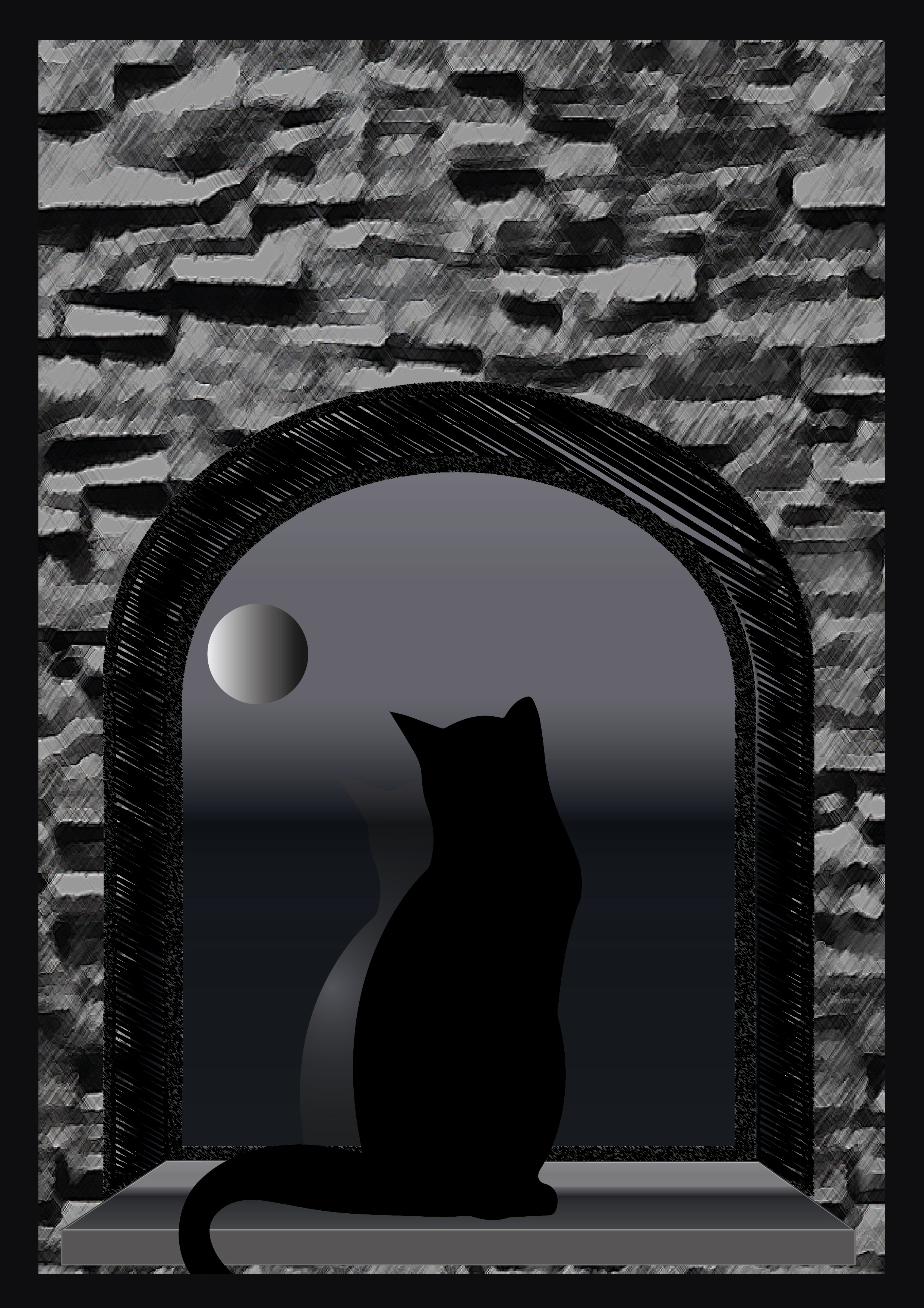 Sfeervolle kattenillustratie