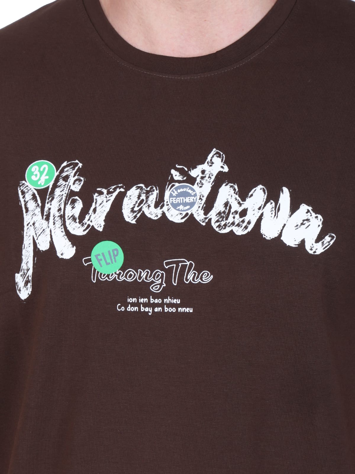 Men's brown printed t-shirt