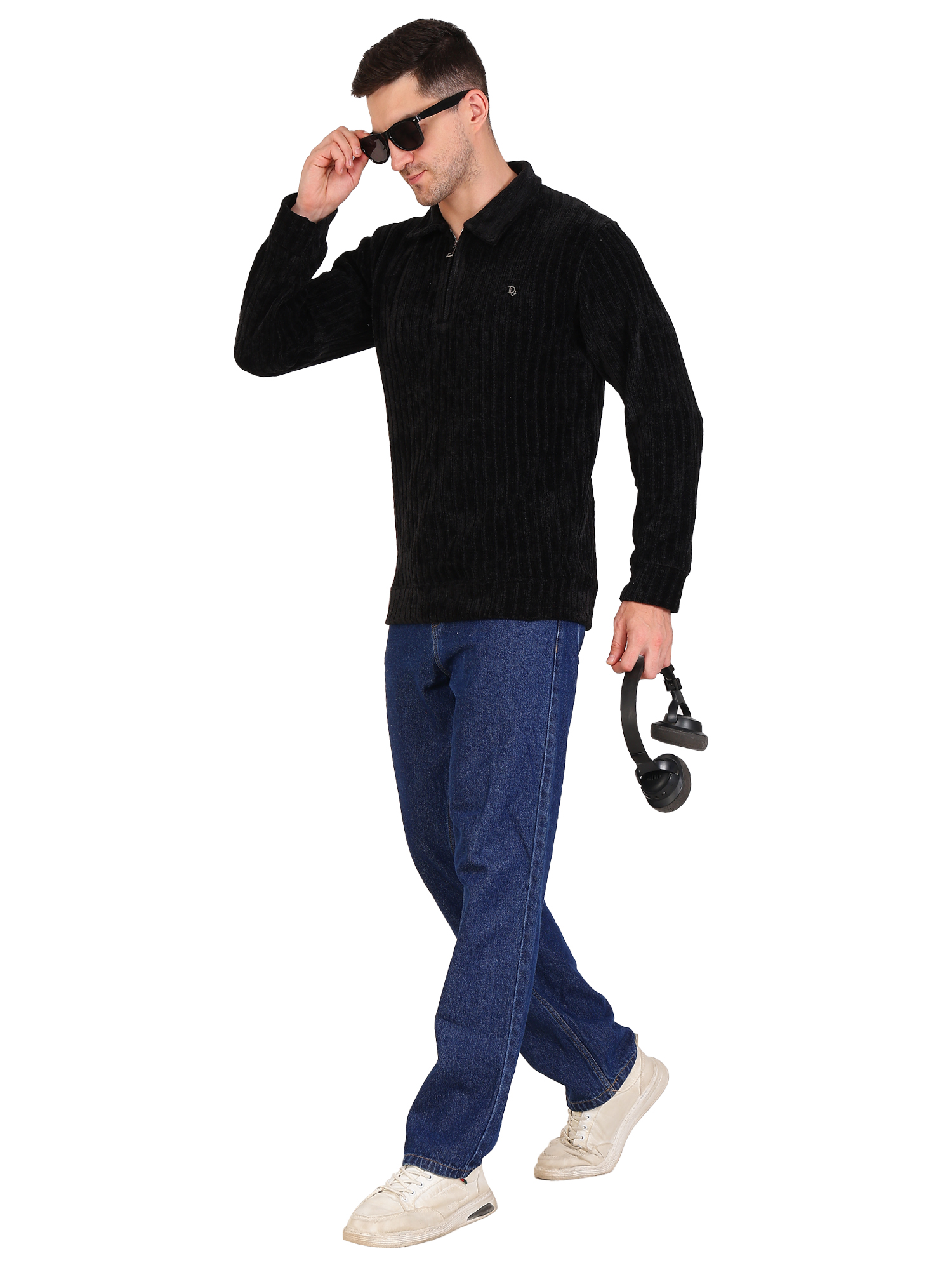 Men's Black Knit Pullover