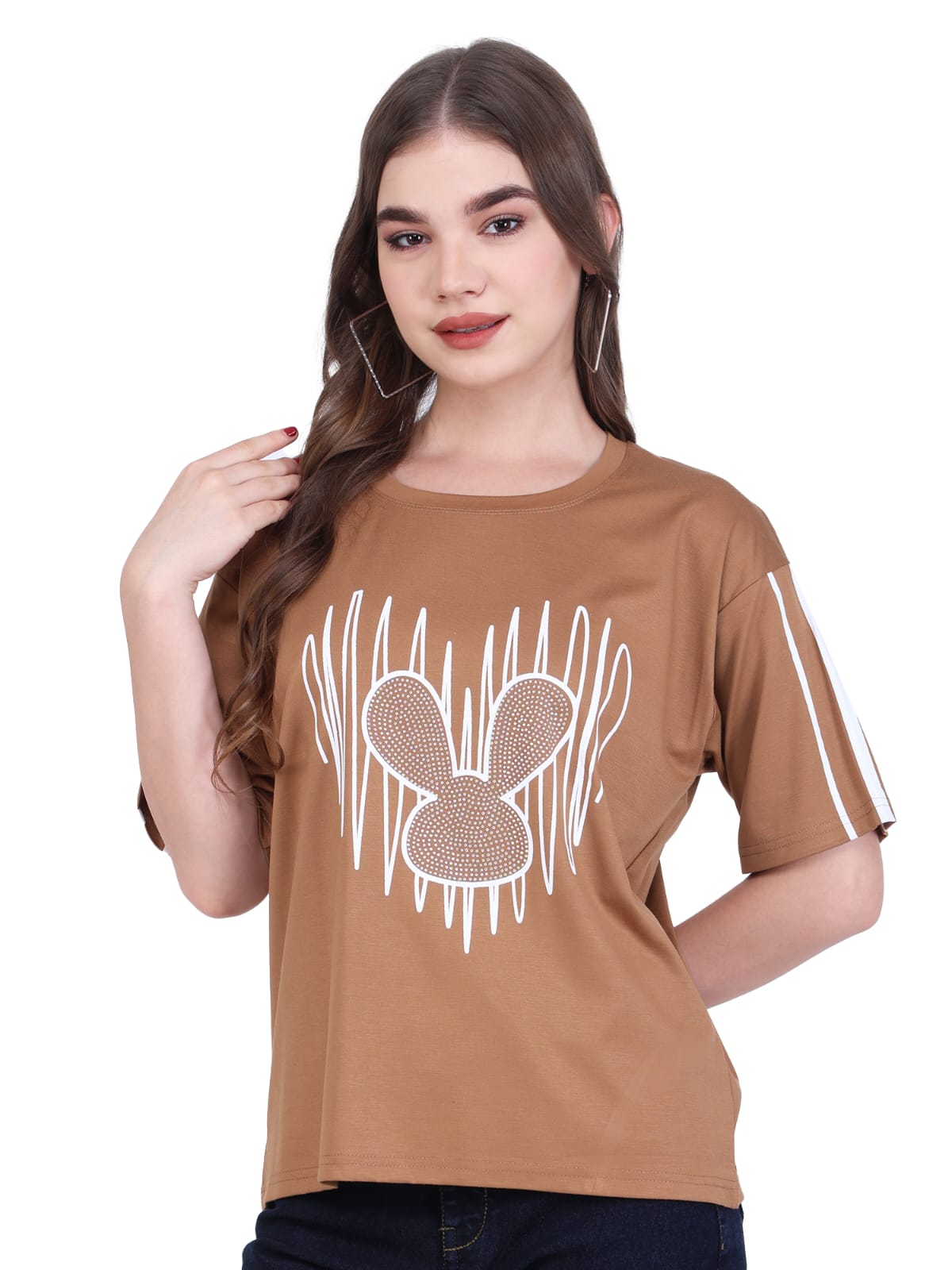 Brown Graphic Oversized T-Shirt