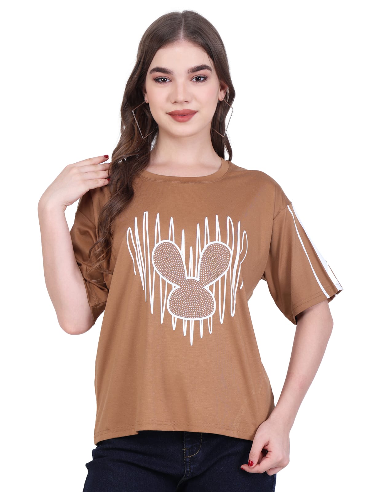 Brown Graphic Oversized T-Shirt
