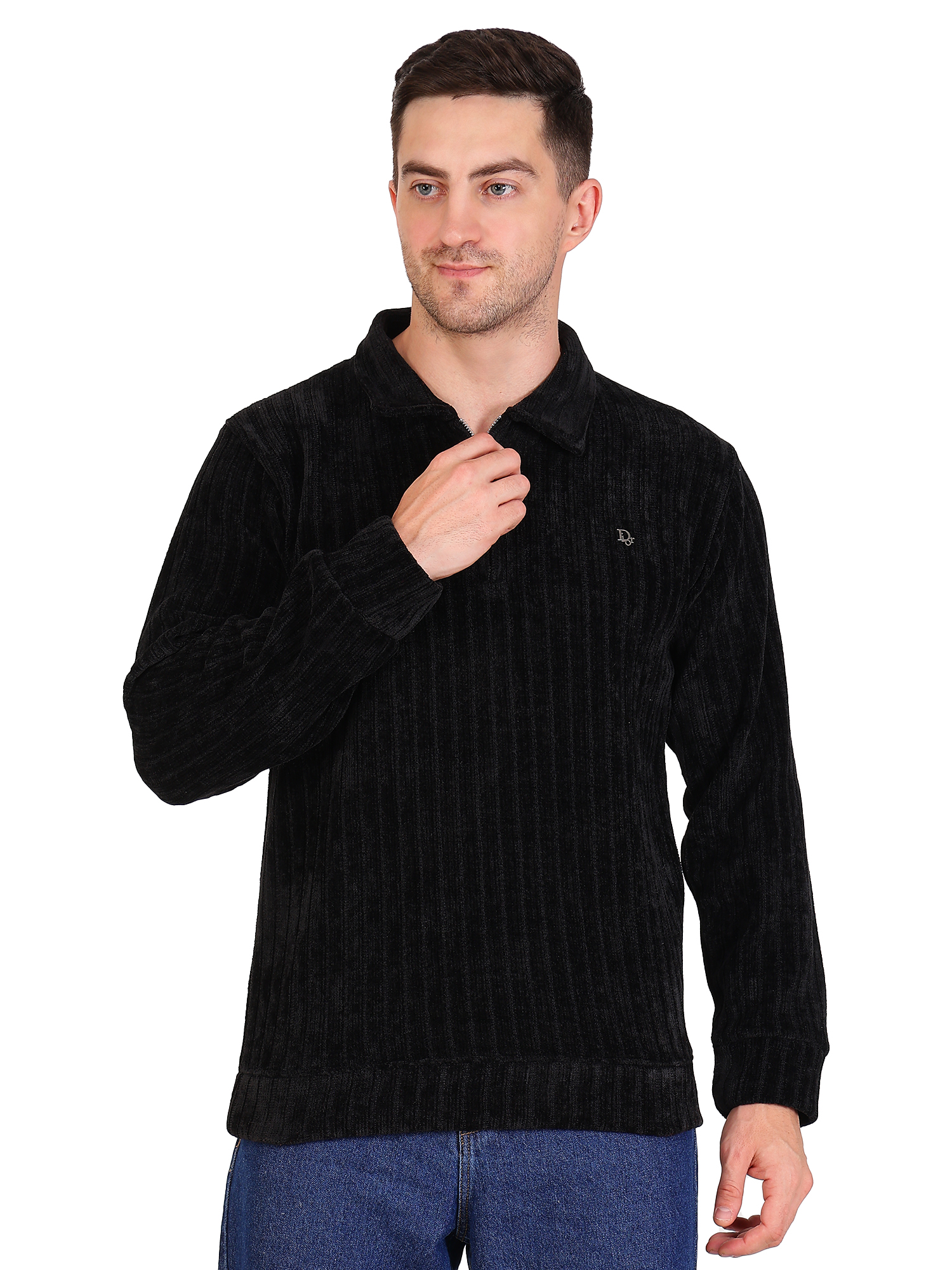 Men's Black Knit Pullover