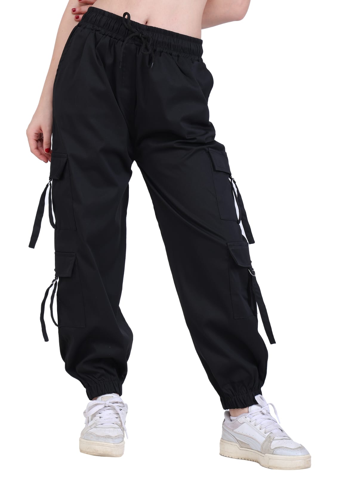 Black Cargo Joggers