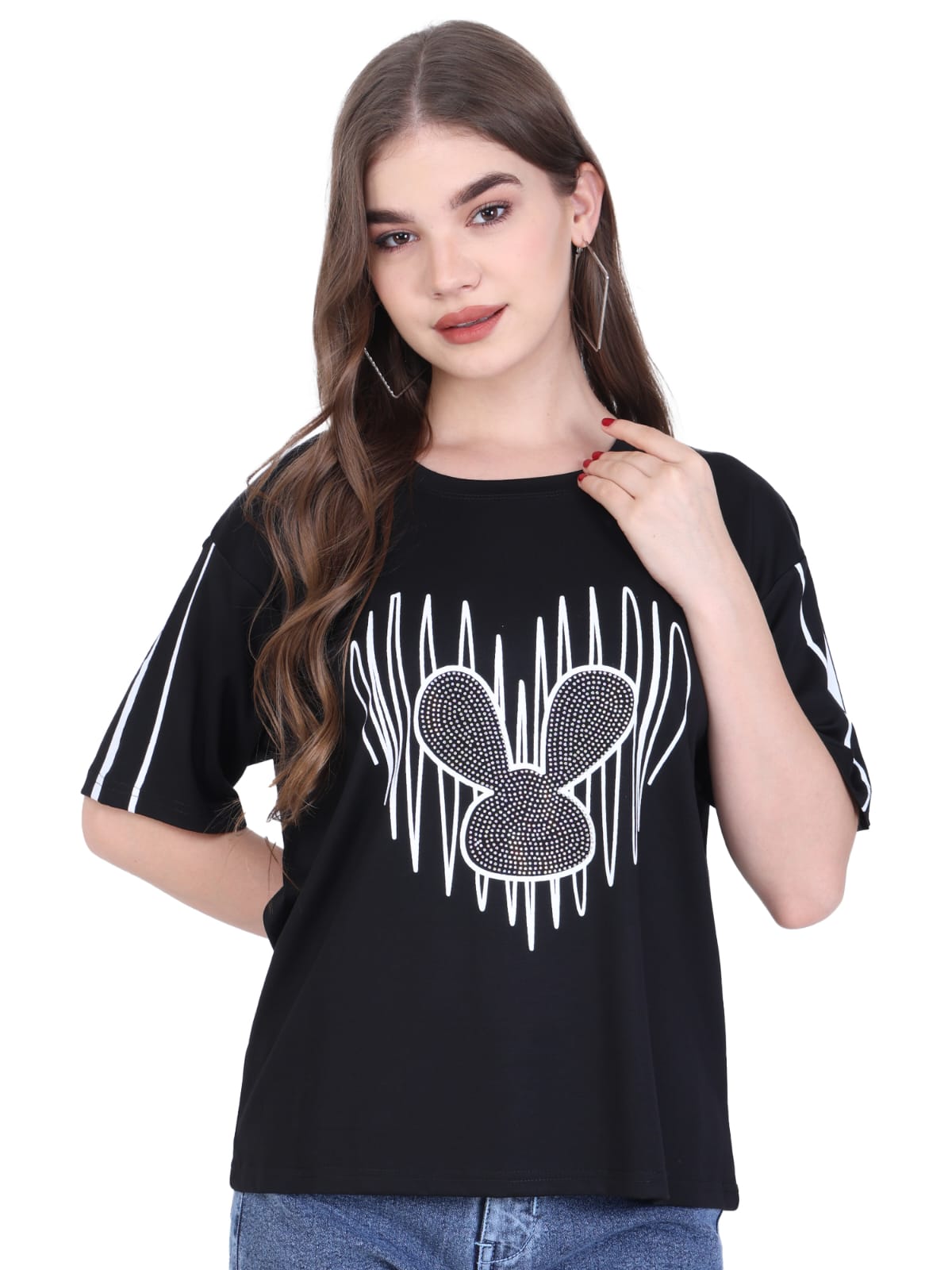 Graphic Black Casual T-shirt