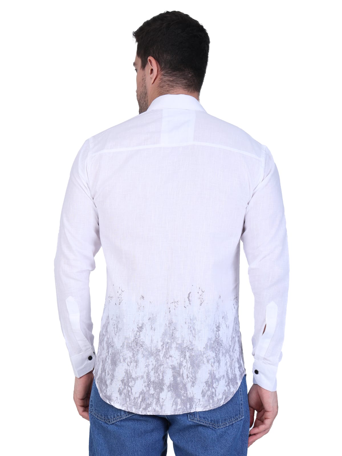 White Gradient Casual Shirt