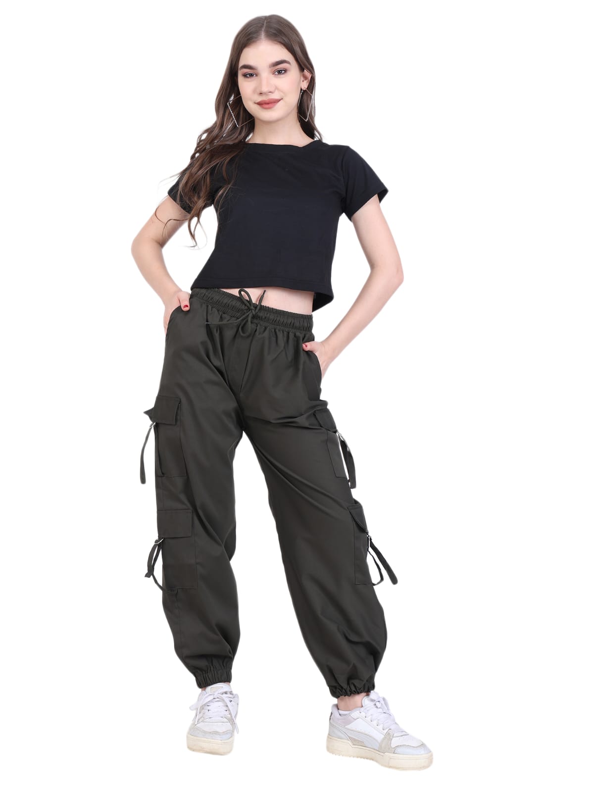 Black cargo jogger pants