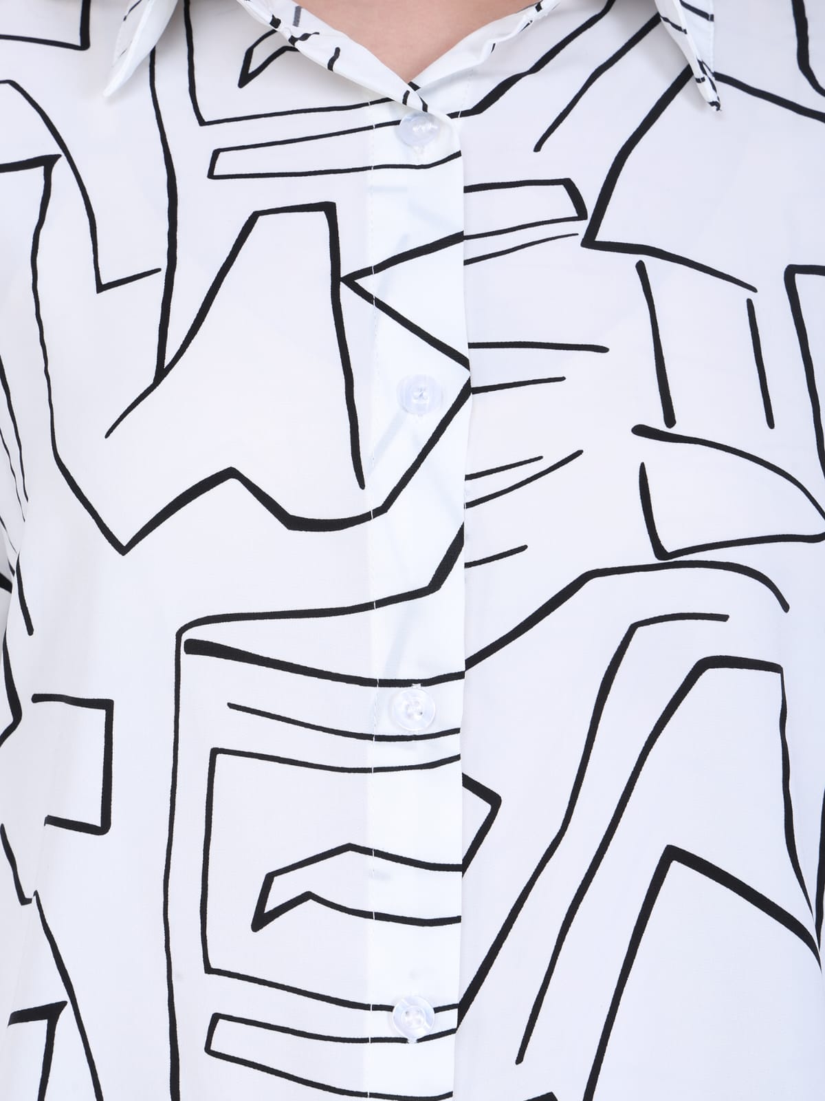 Abstract Pattern Button-Up Shirt