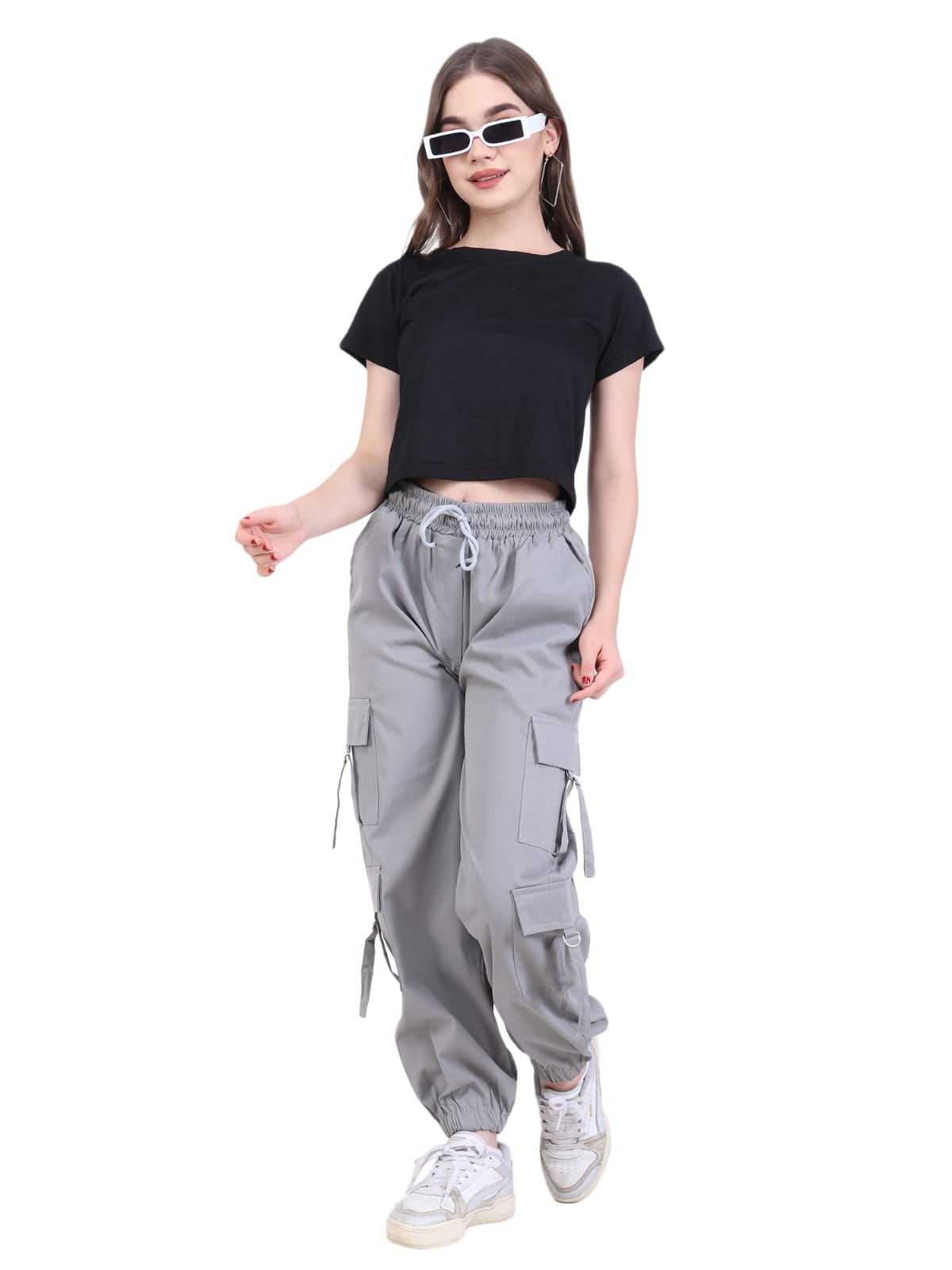 Gray Cargo Jogger Pants