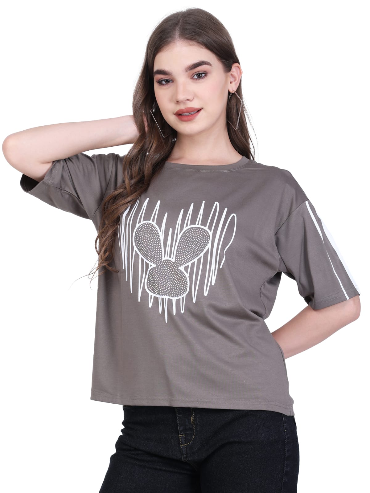 Graphic Print Grey T-Shirt