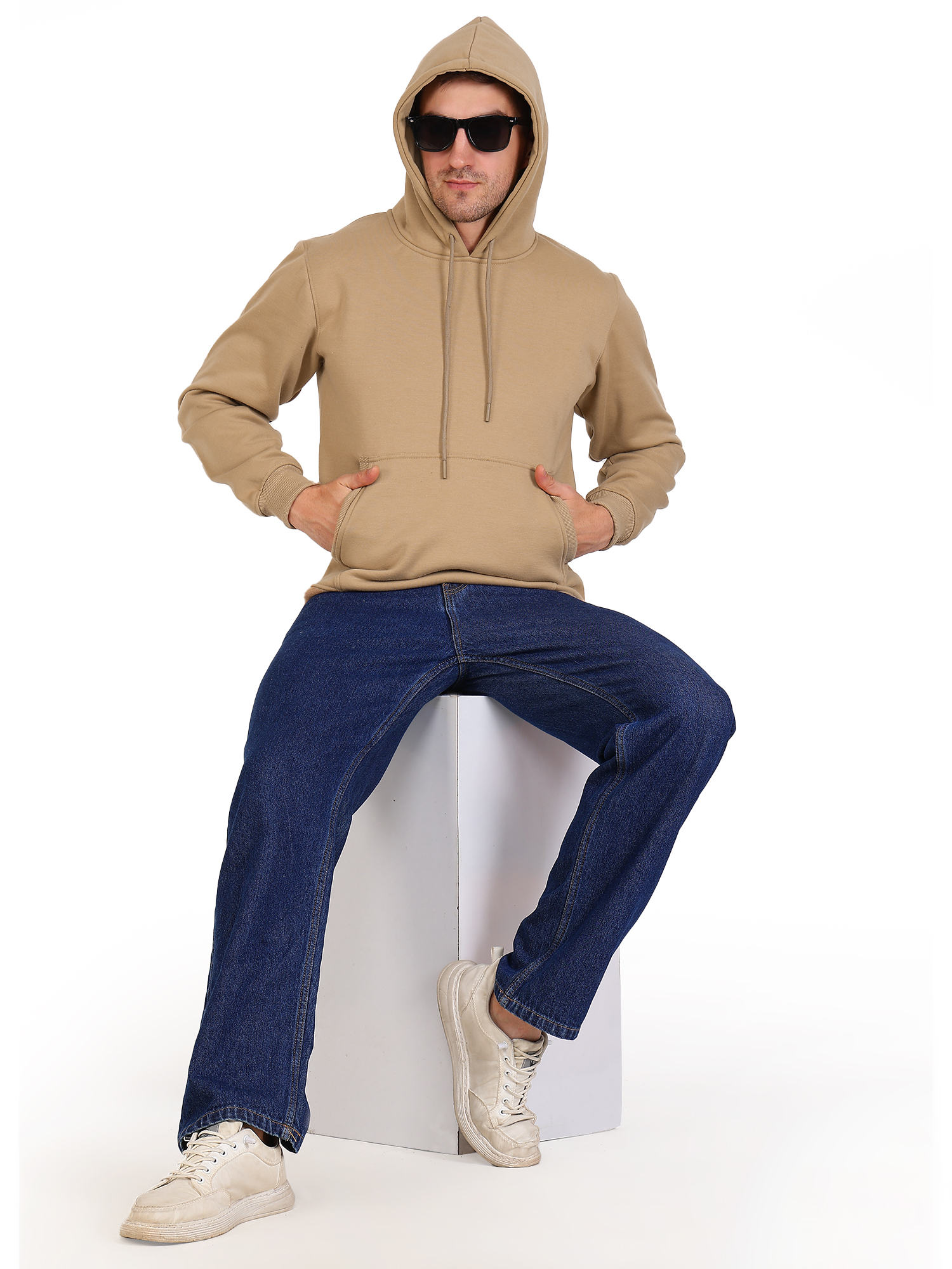 Beige Pullover Hoodie