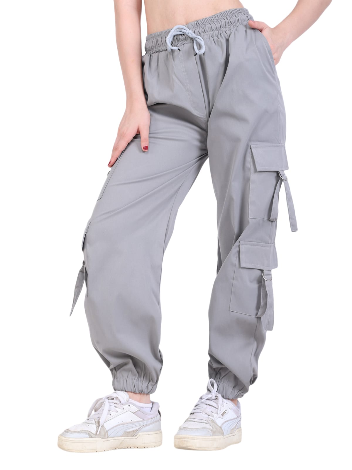 Gray Cargo Jogger Pants