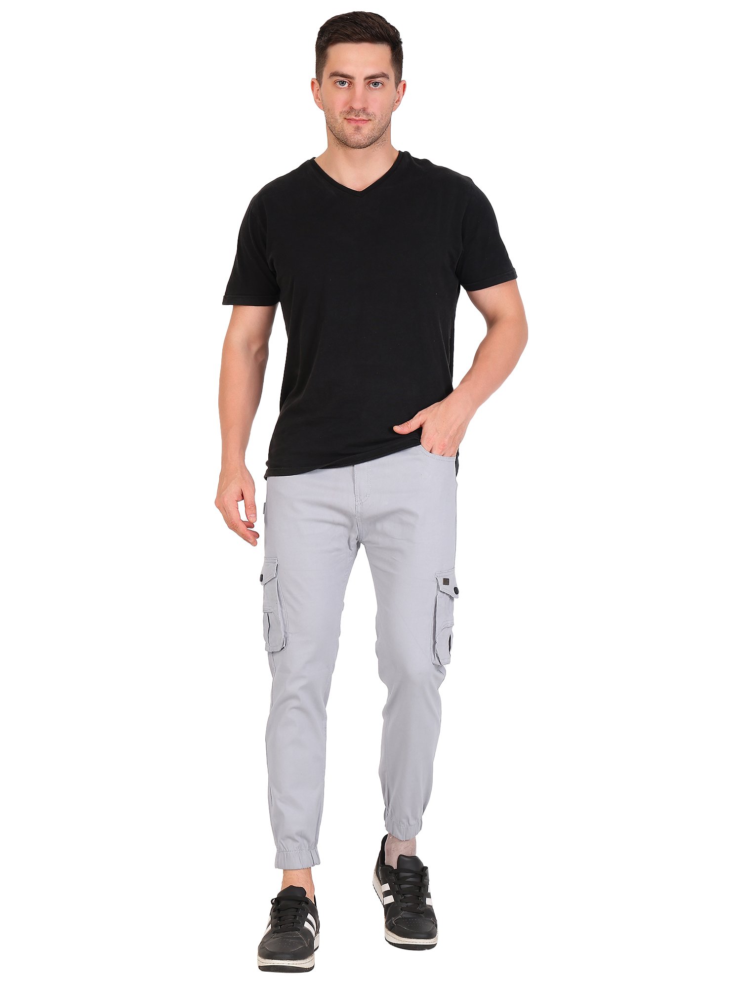 Men's Grey Cargo Joggers
