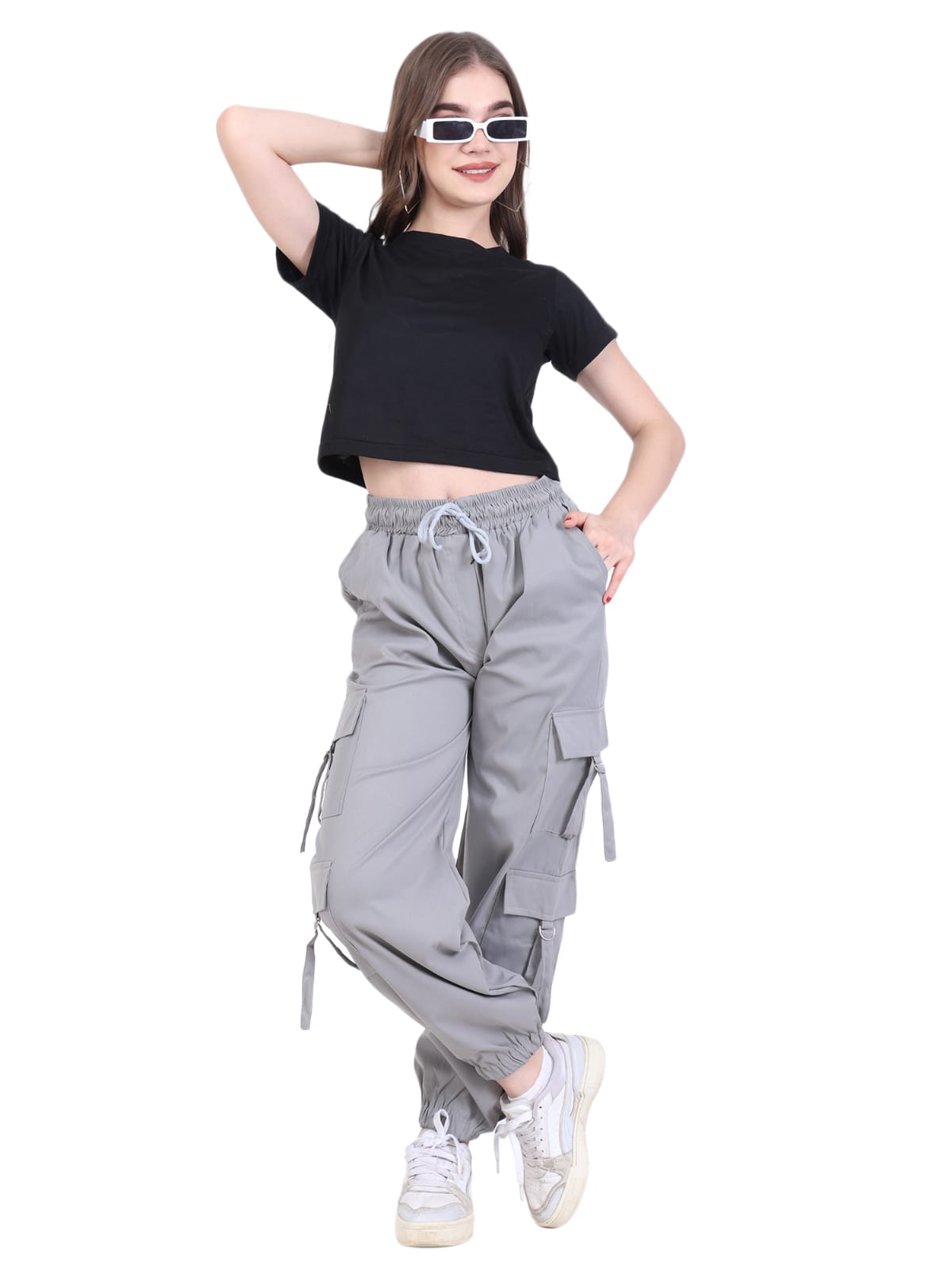 Gray Cargo Jogger Pants