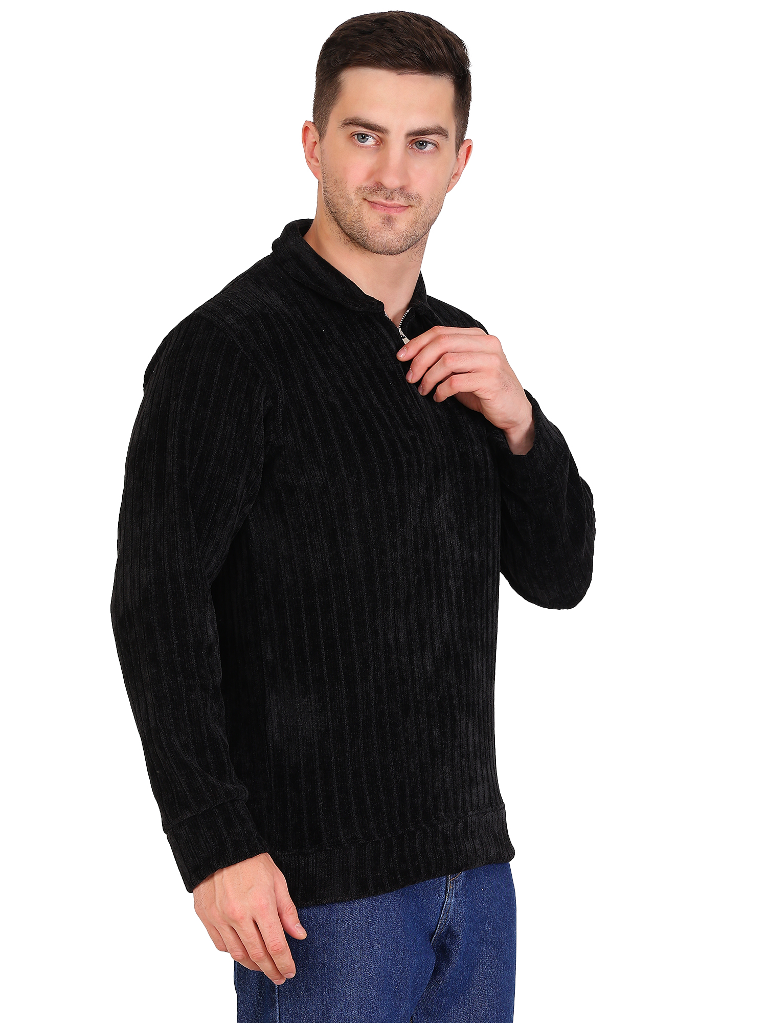 Men's Black Knit Pullover