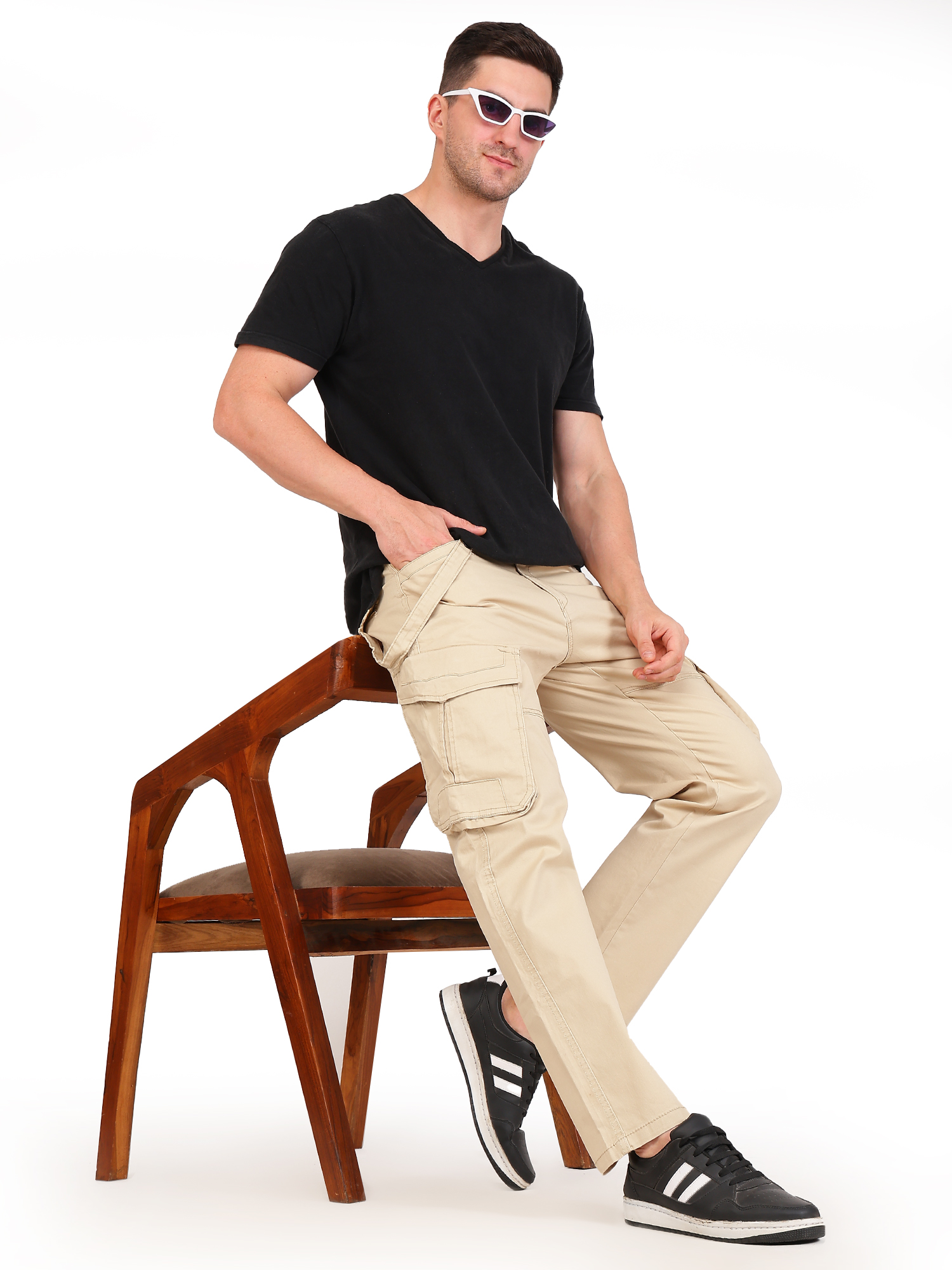 Men's Beige Cargo Pants