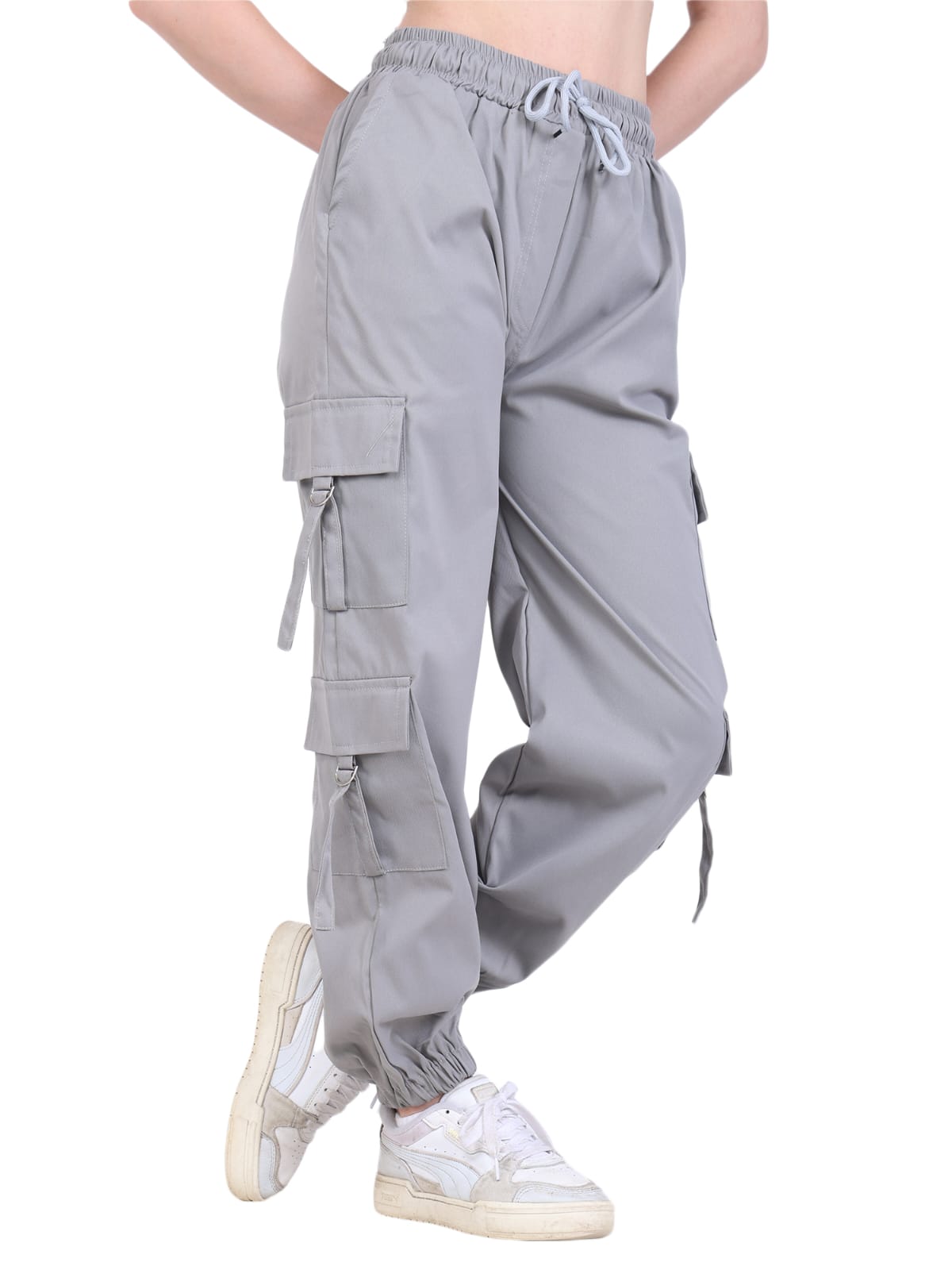 Gray Cargo Jogger Pants
