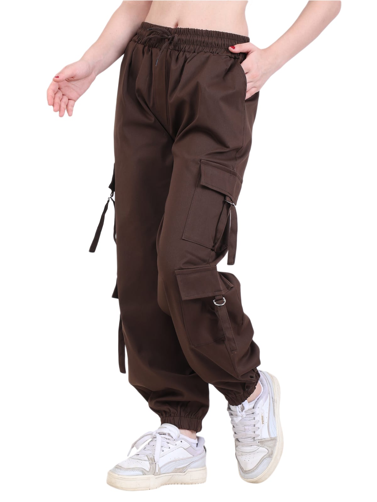 Brown Cargo Jogger Pants