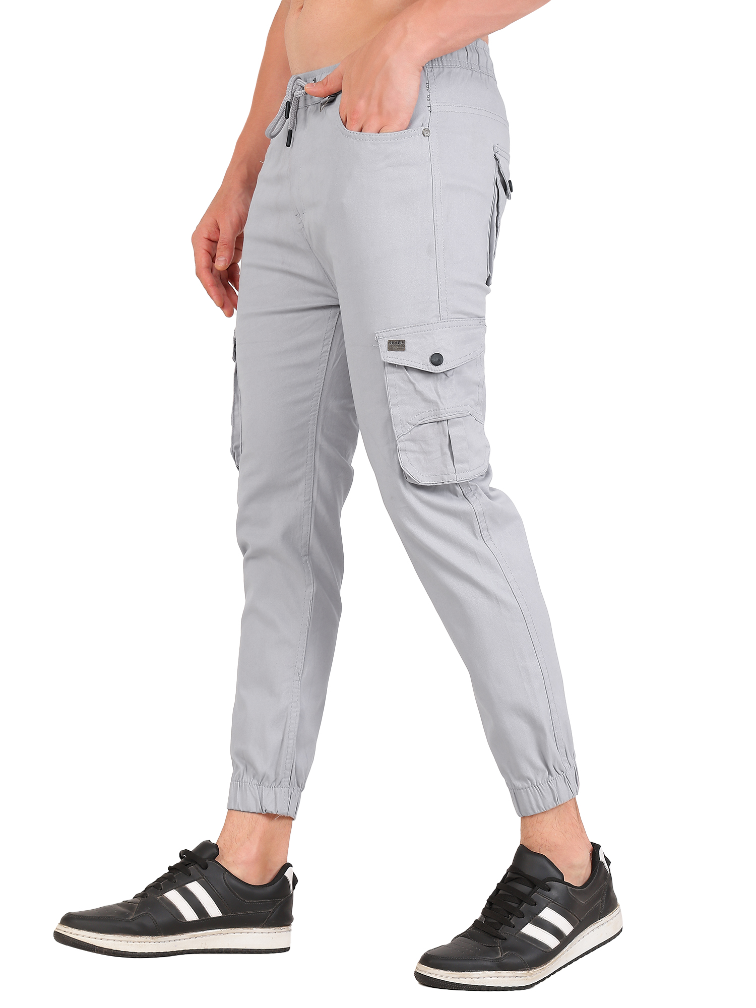 Men's Light Grey Cargo Joggers