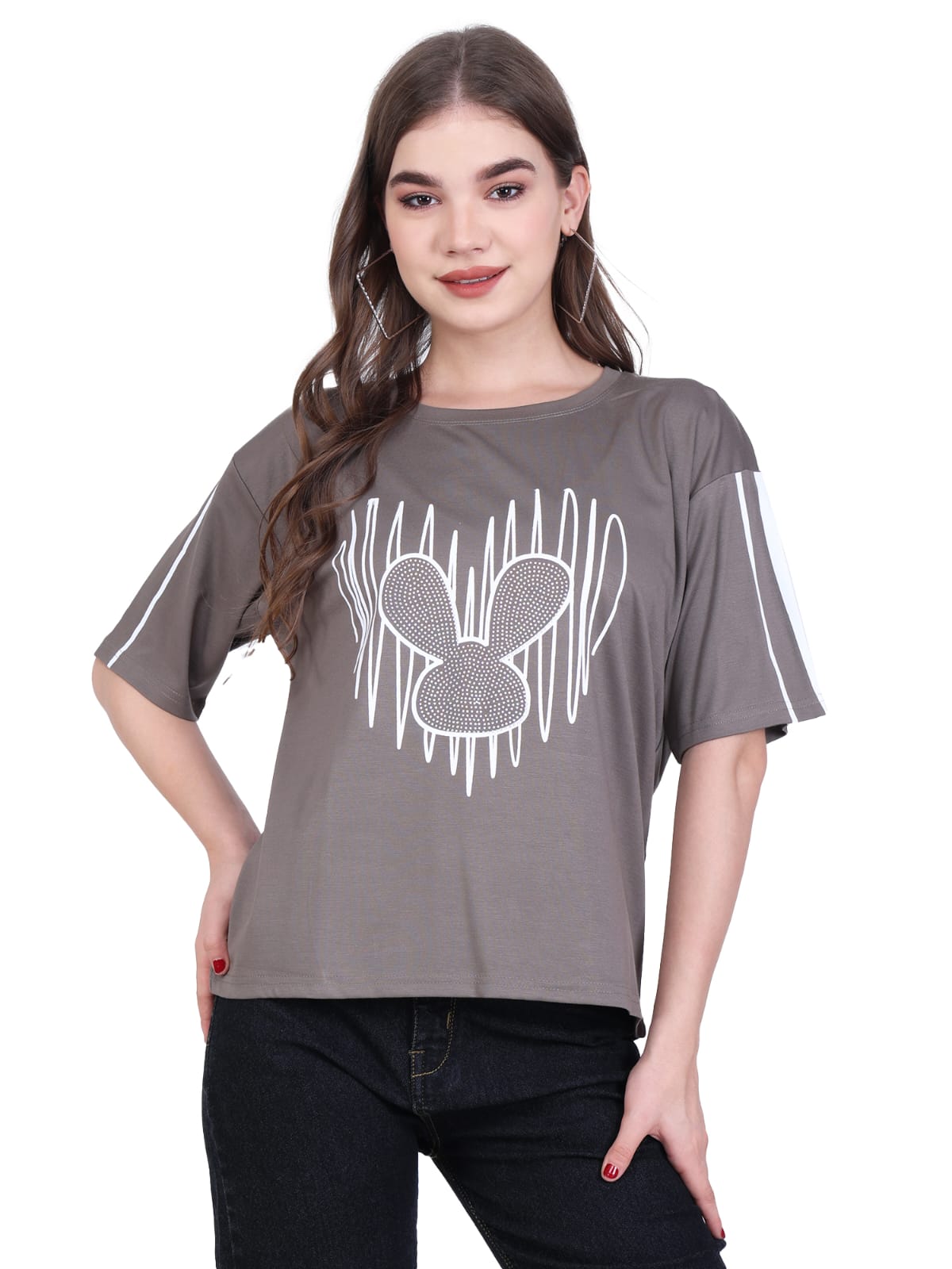 Graphic Print Grey T-Shirt