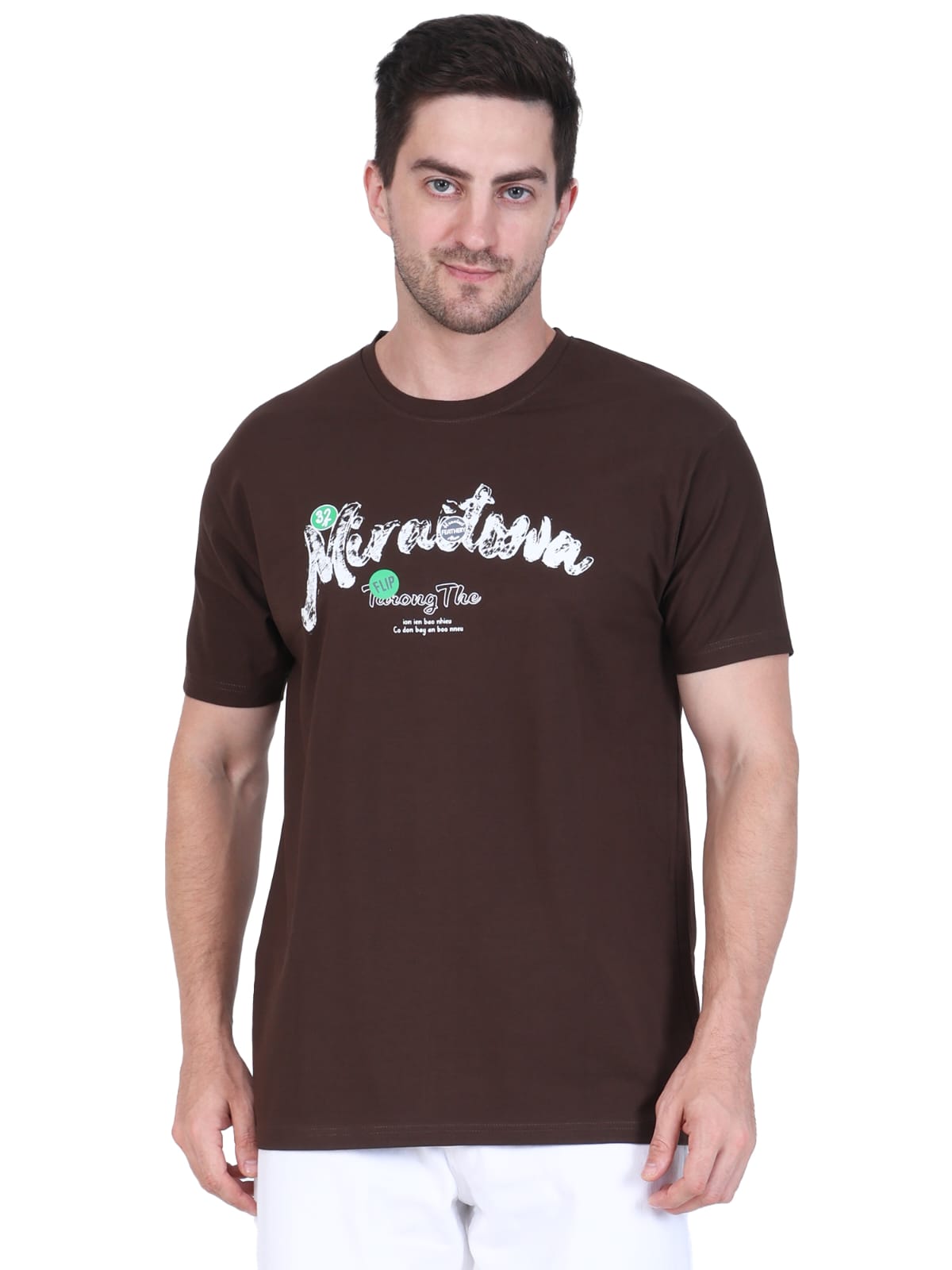 Men's brown printed t-shirt