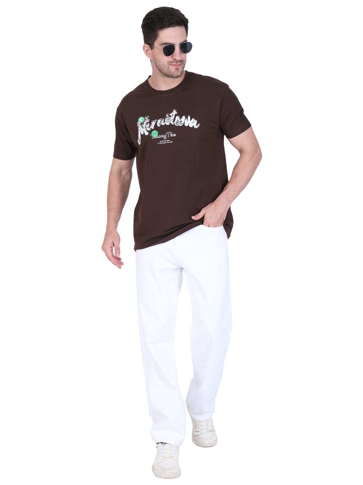 Men's brown printed t-shirt