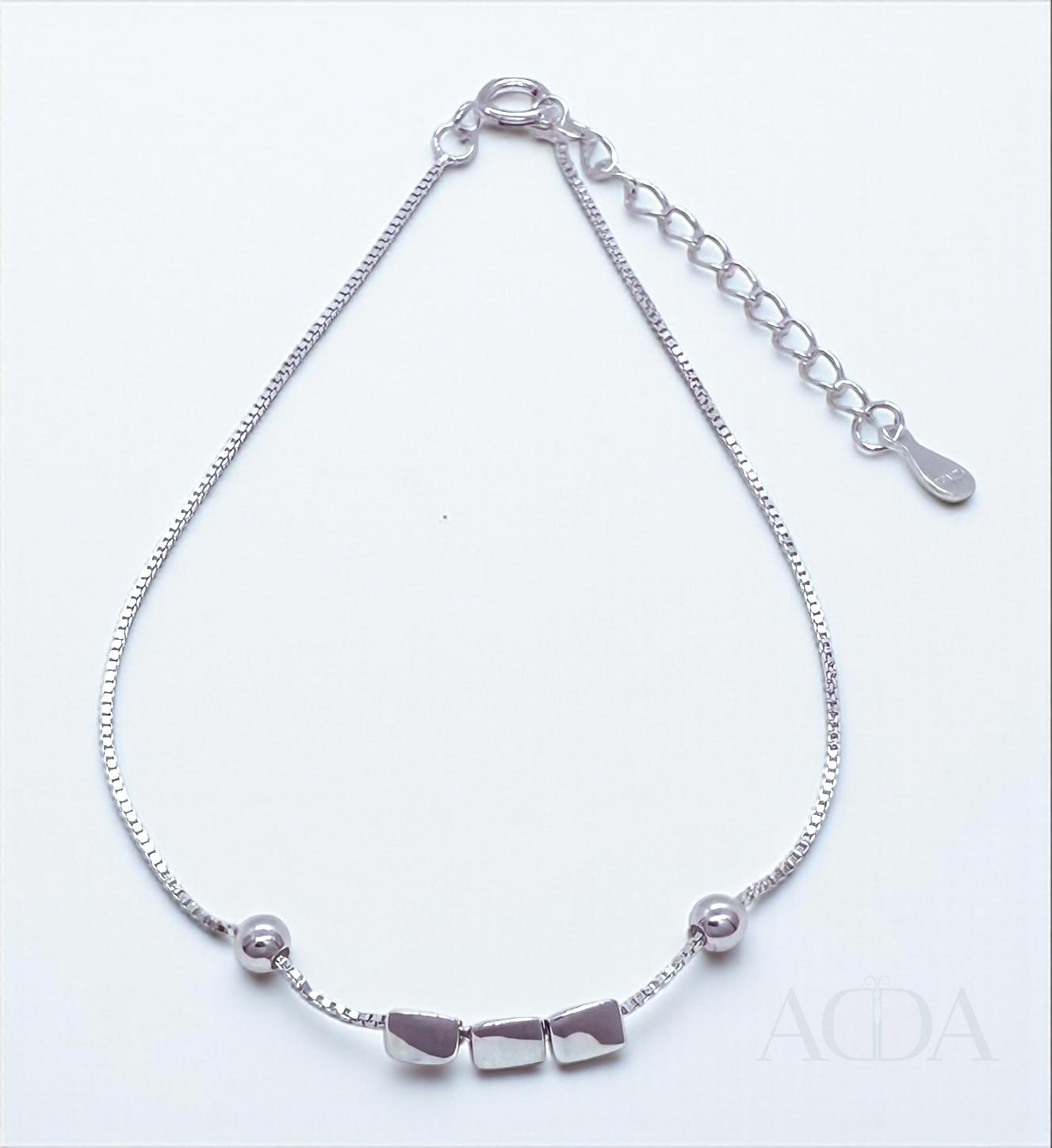 Pulsera de Plata Minimalista cuadrados