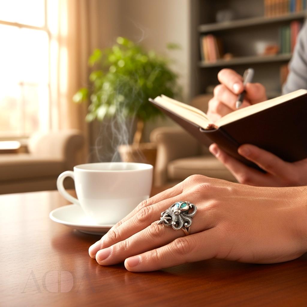 Anillo Pulpo y estrella de mar