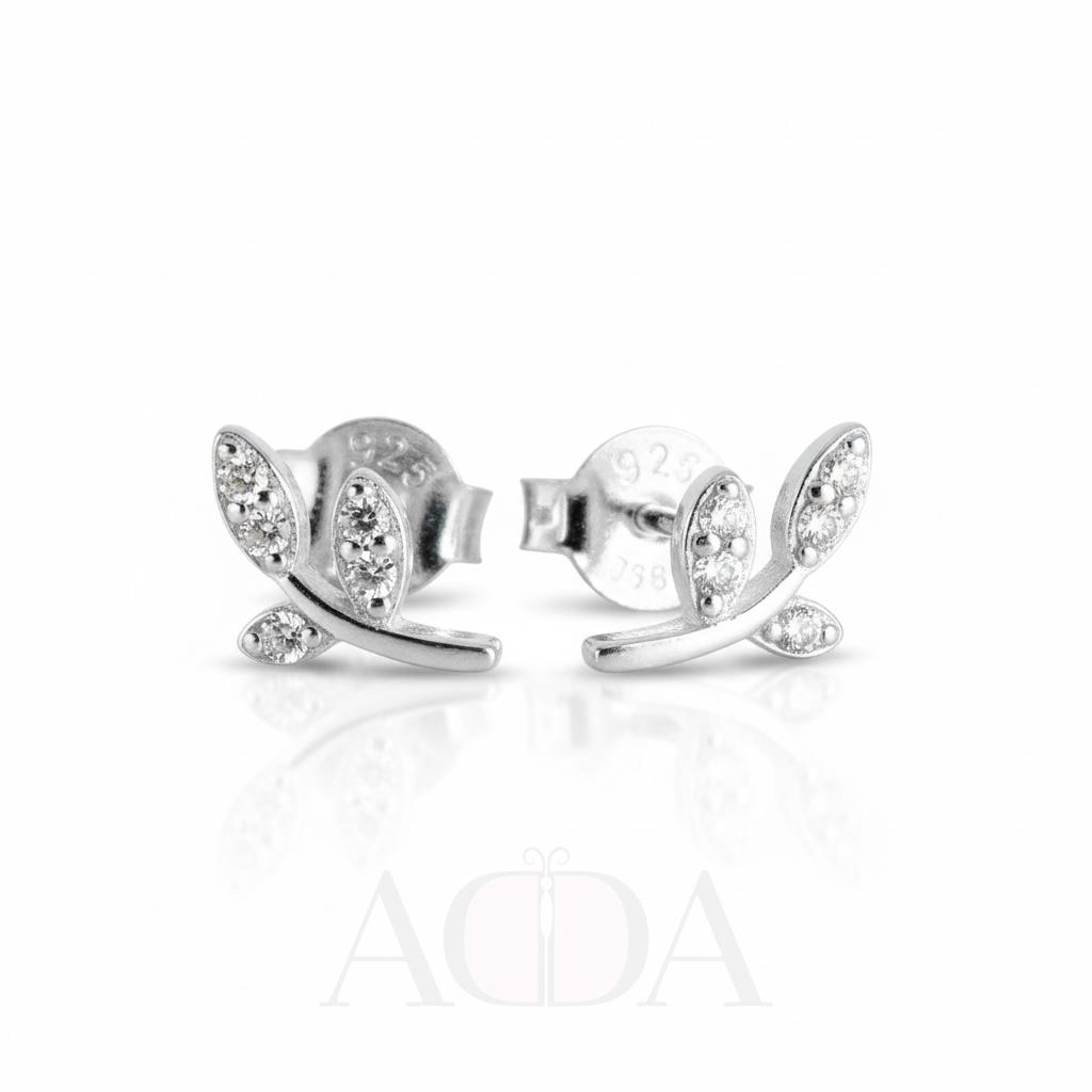 Pendientes de plata con diseño de hojas