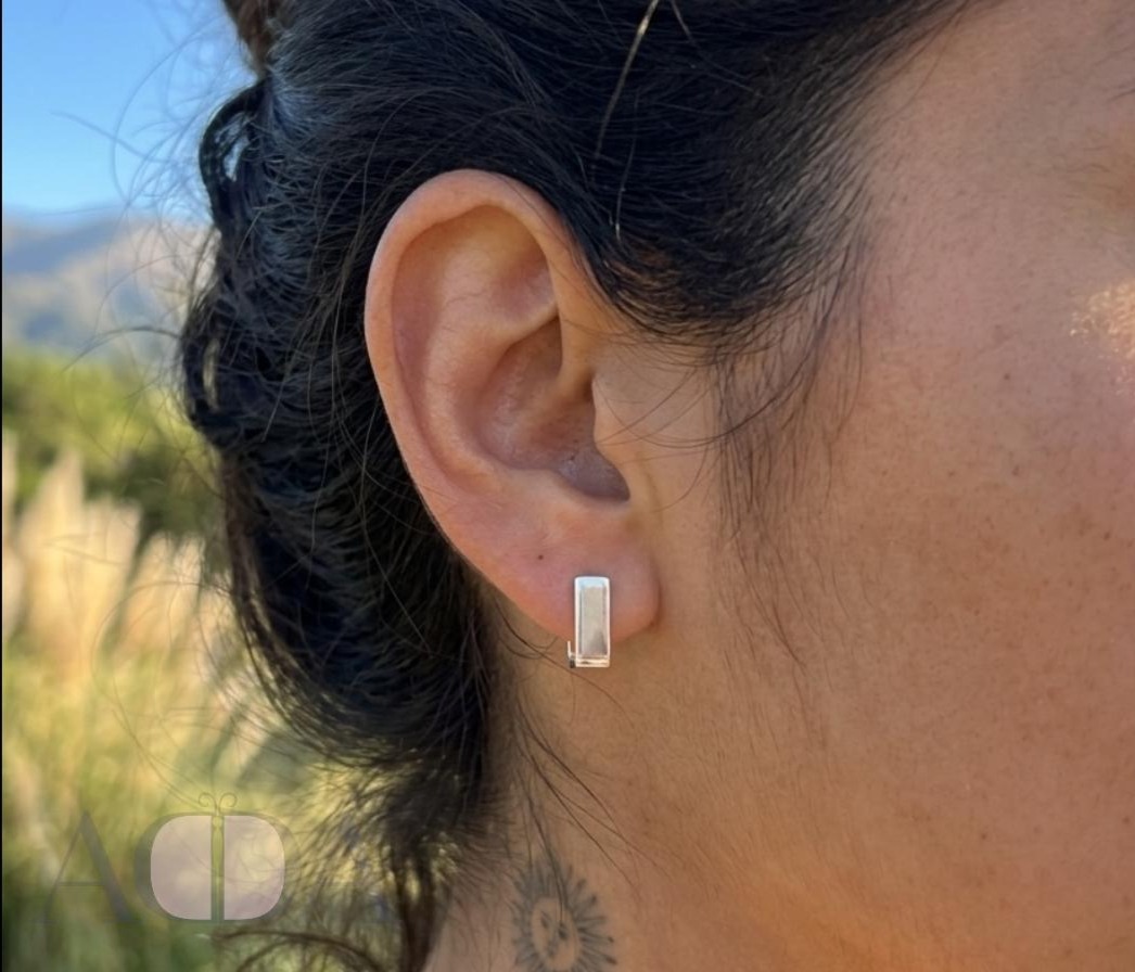 Aros cuadrados de plata