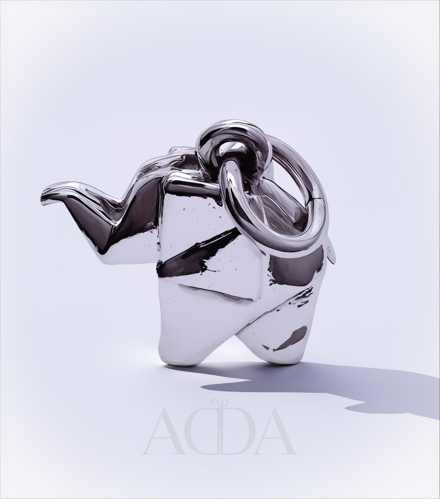 Dije Elefante Origami Plata