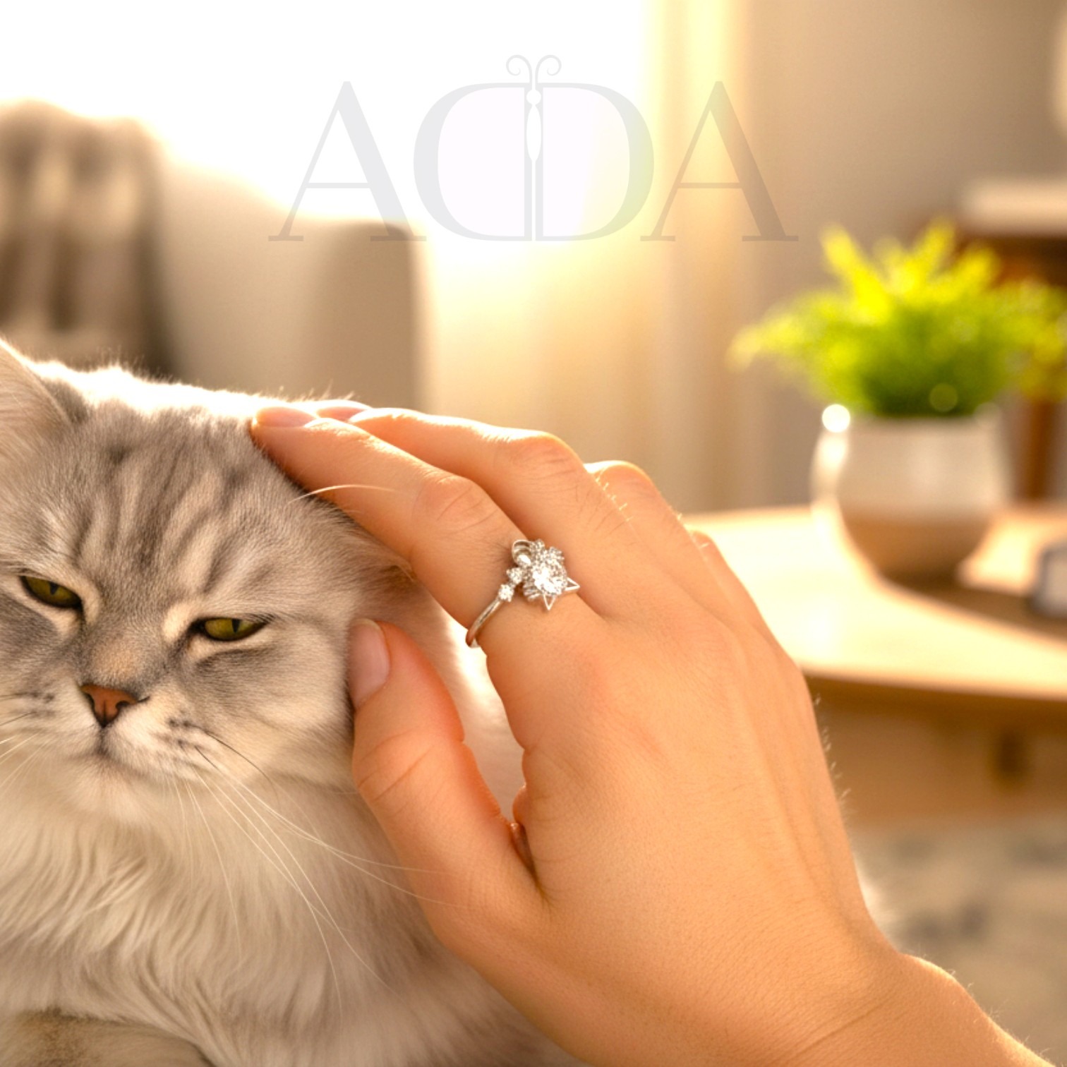 Anillo de gato con circonia