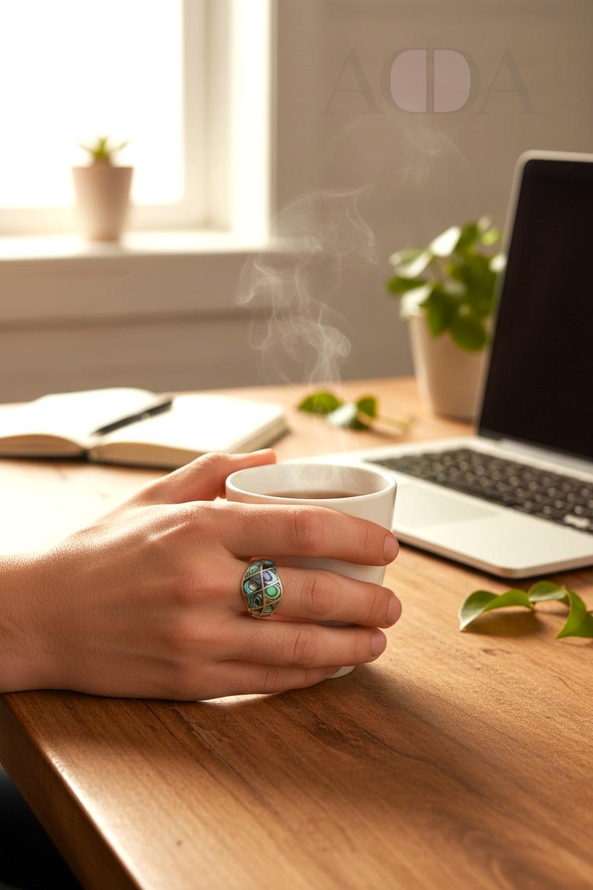 Pulsera de plata y abalon