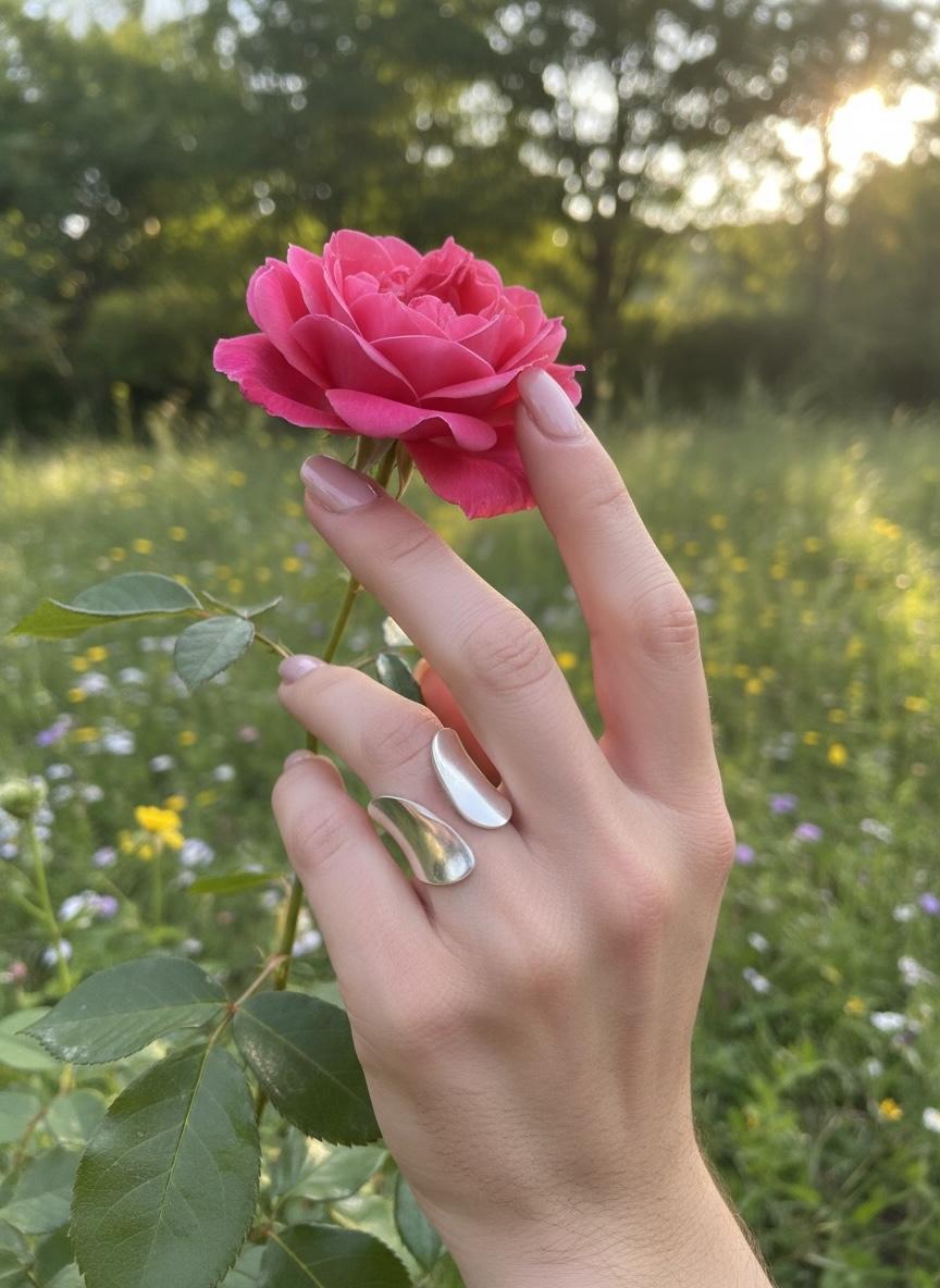 Anillo de Plata Diseño Orgánico