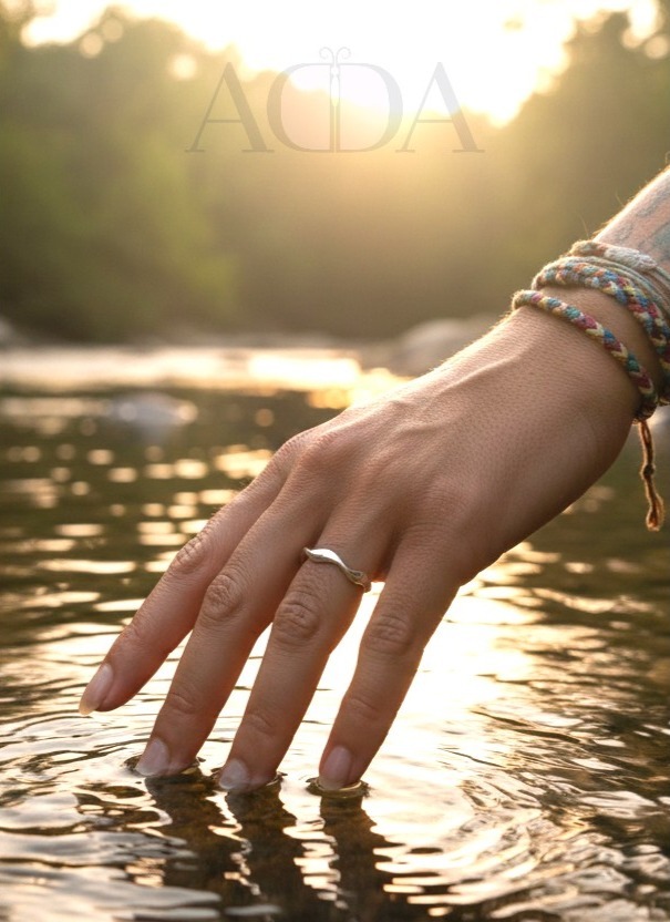 Anillo Plata Minimalista Ondas