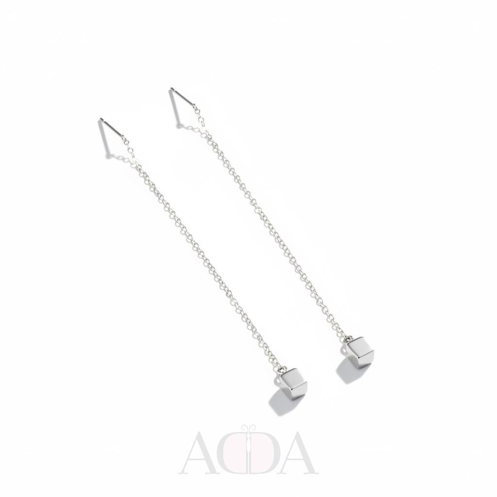 Pendientes largos de plata