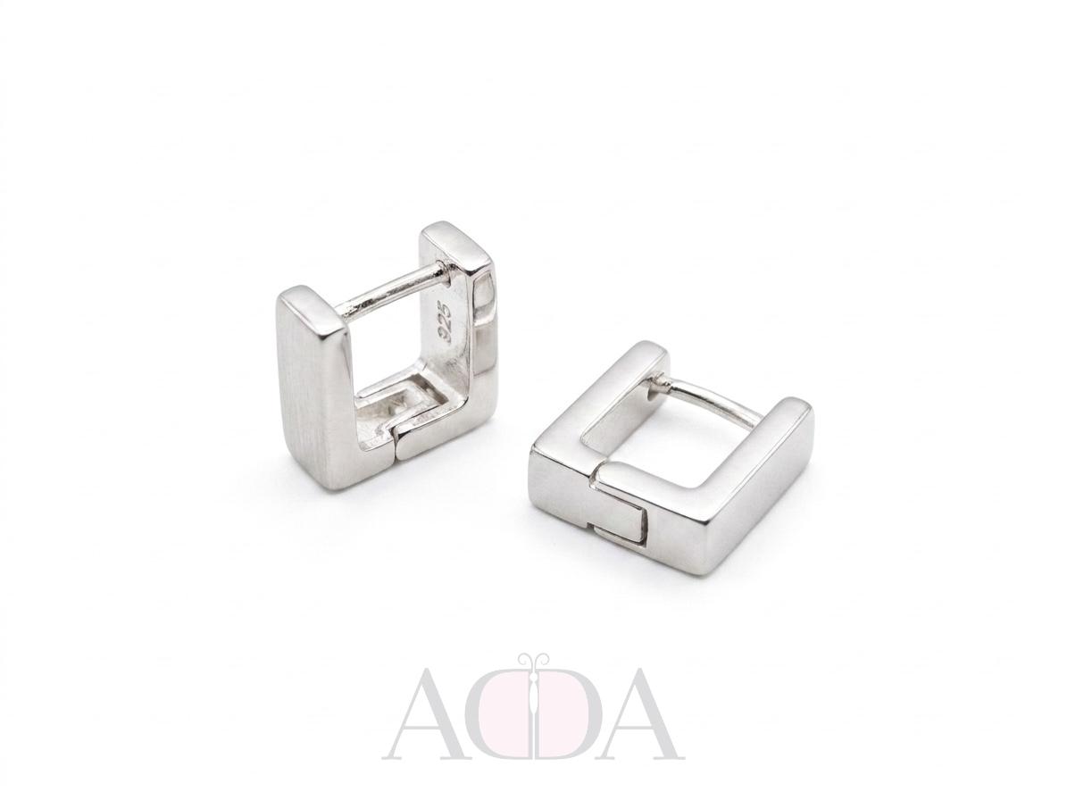 Aros cuadrados de plata