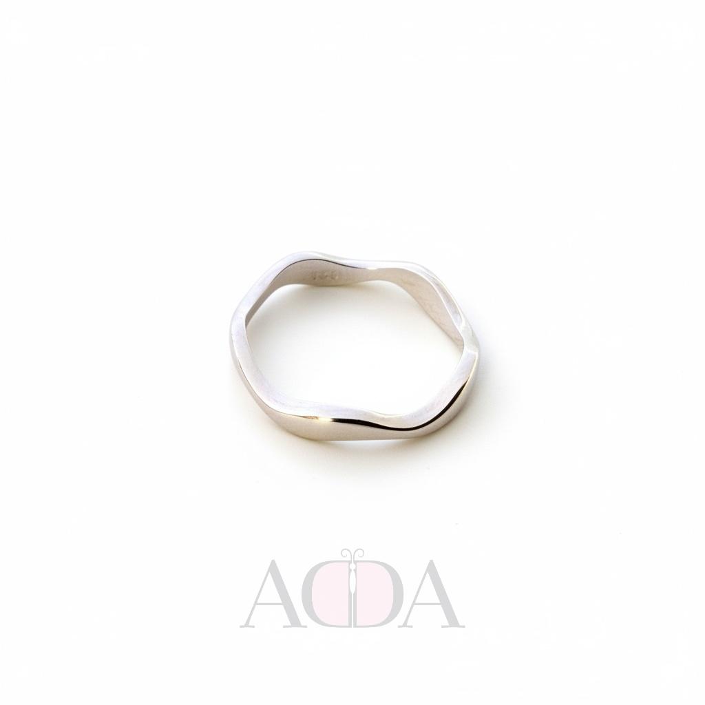 Anillo Plata Minimalista Ondas