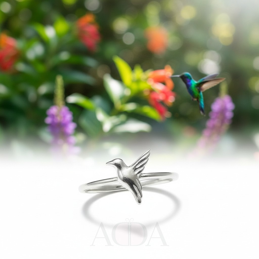 Anillo colibrí de plata