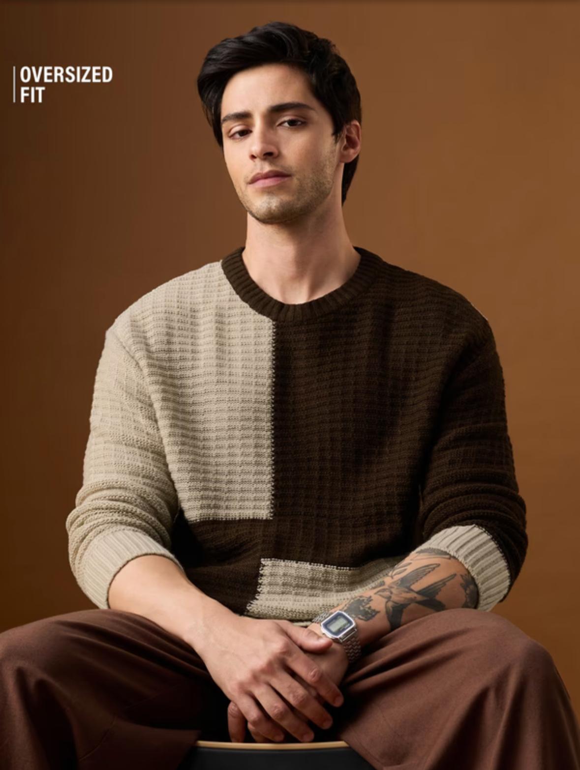 Colorblock Oversized Sweater