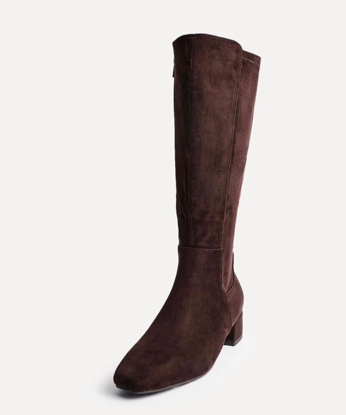 Brown Suede Knee-High Boots