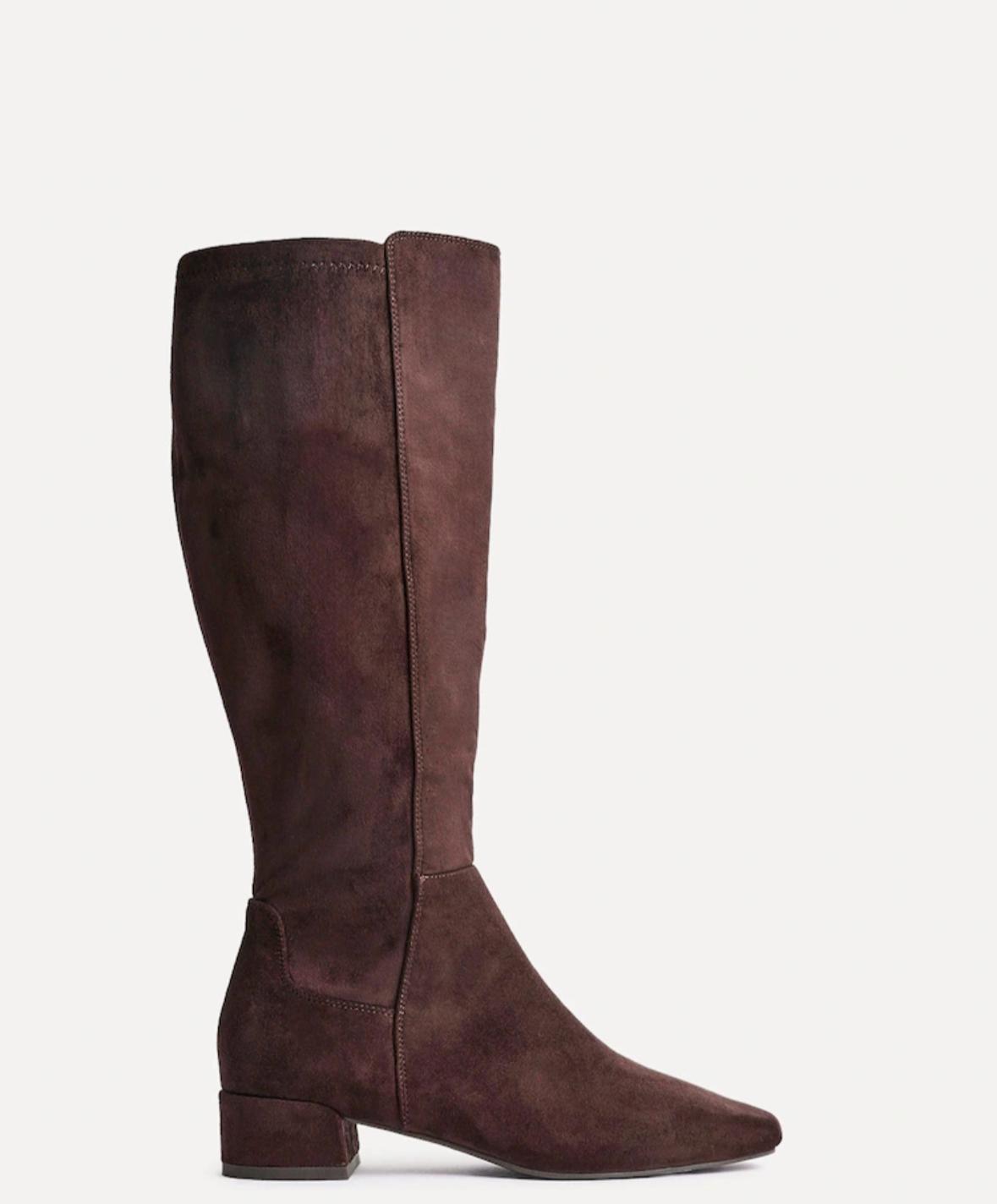 Brown Suede Knee-High Boots