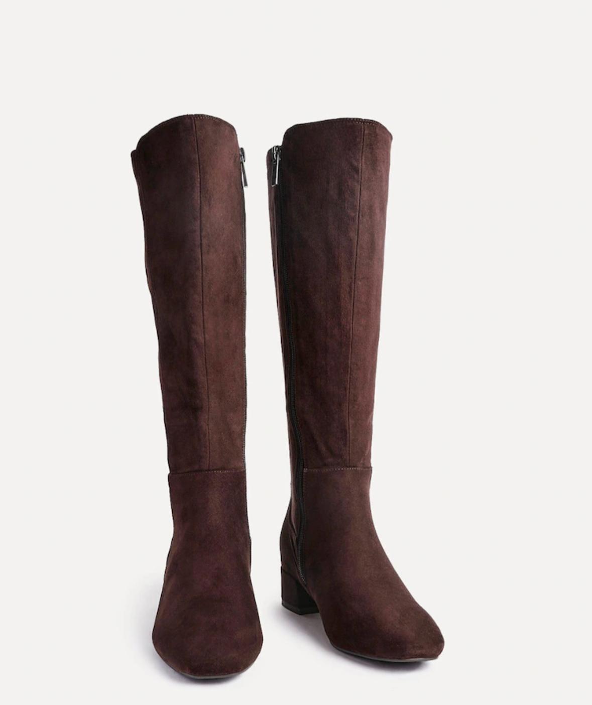Brown Suede Knee-High Boots